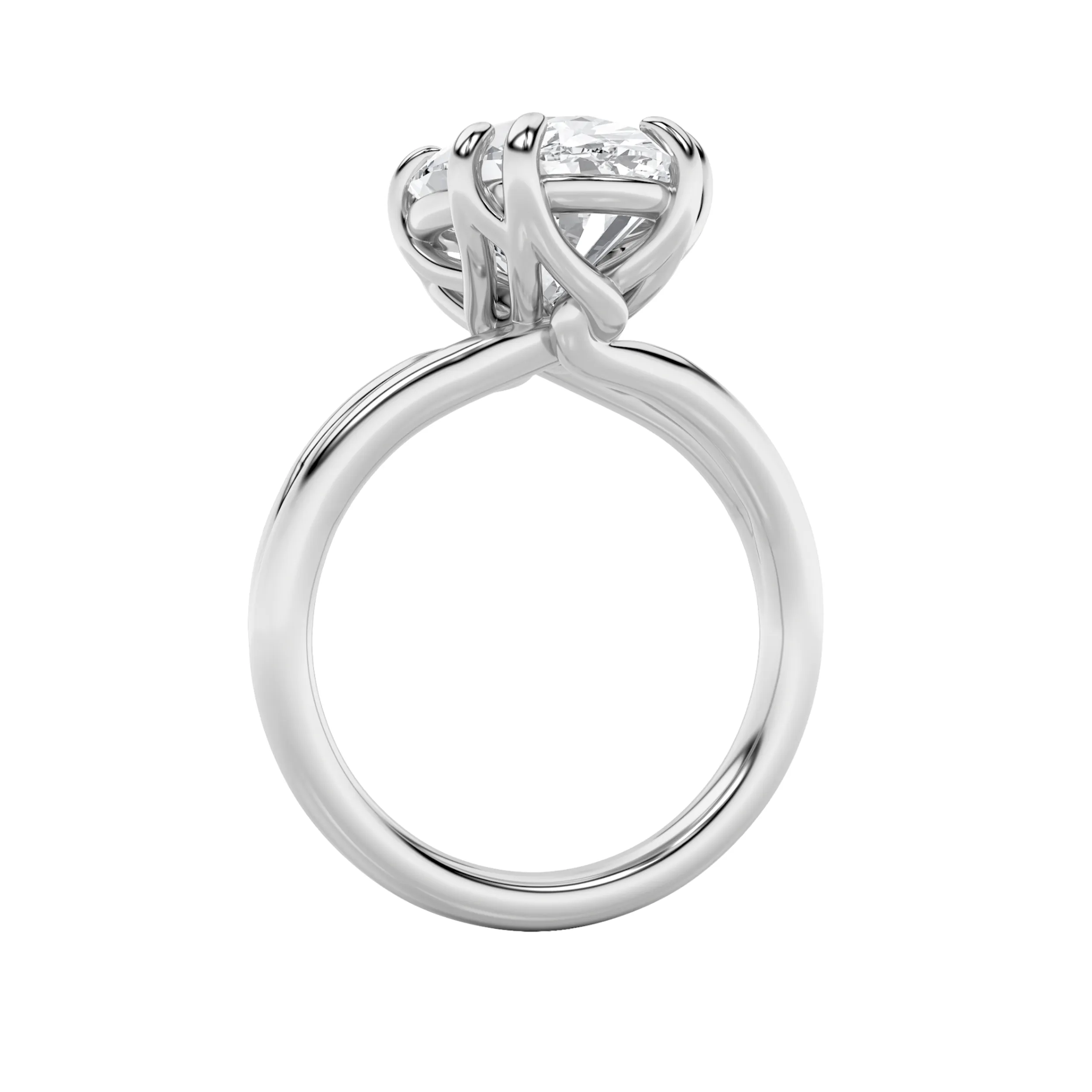 Ribera Viva lab grown diamond ring, detail of the oval diamond