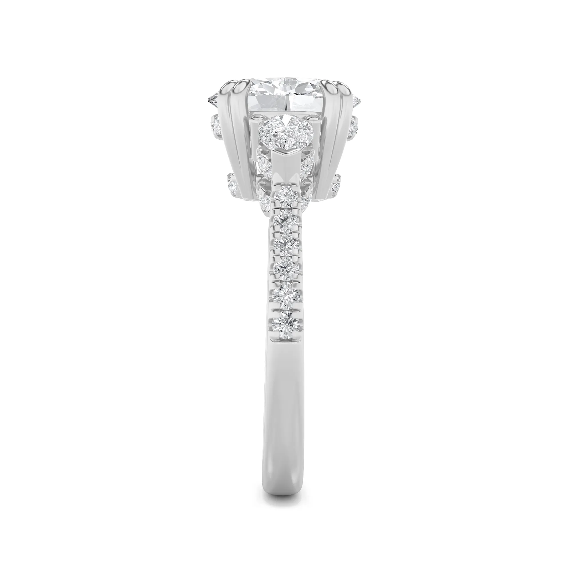 Eco Vivo lab grown diamond ring, detail of the oval diamond