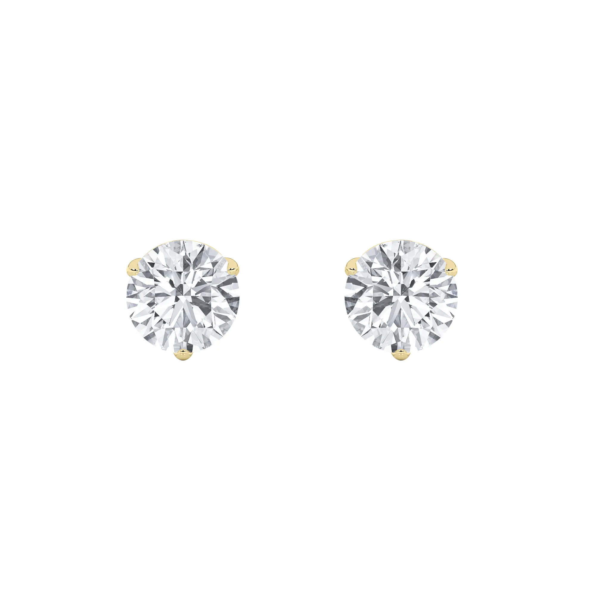 Sombra Serena lab grown diamond earrings, detail of the round diamond