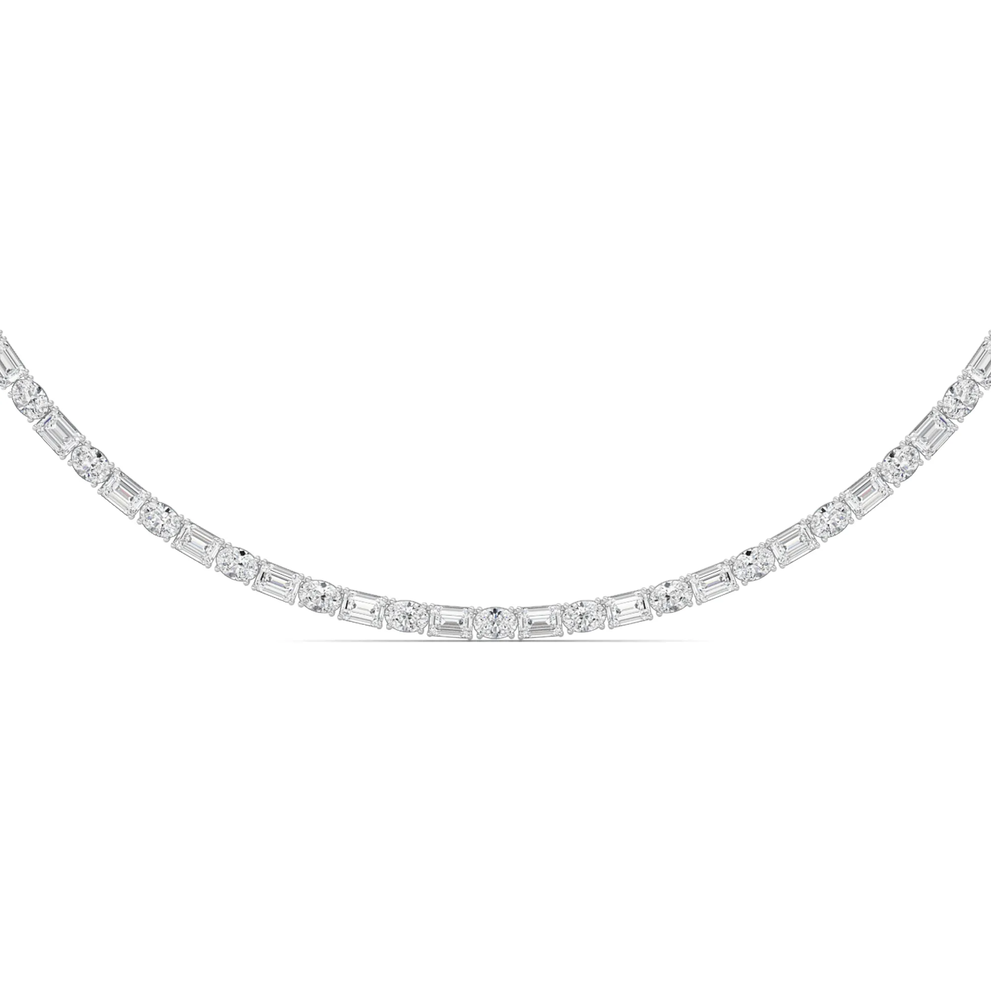 Deseo Raro, 25 ct tw emerald lab grown diamond necklace in 14K gold (front view)