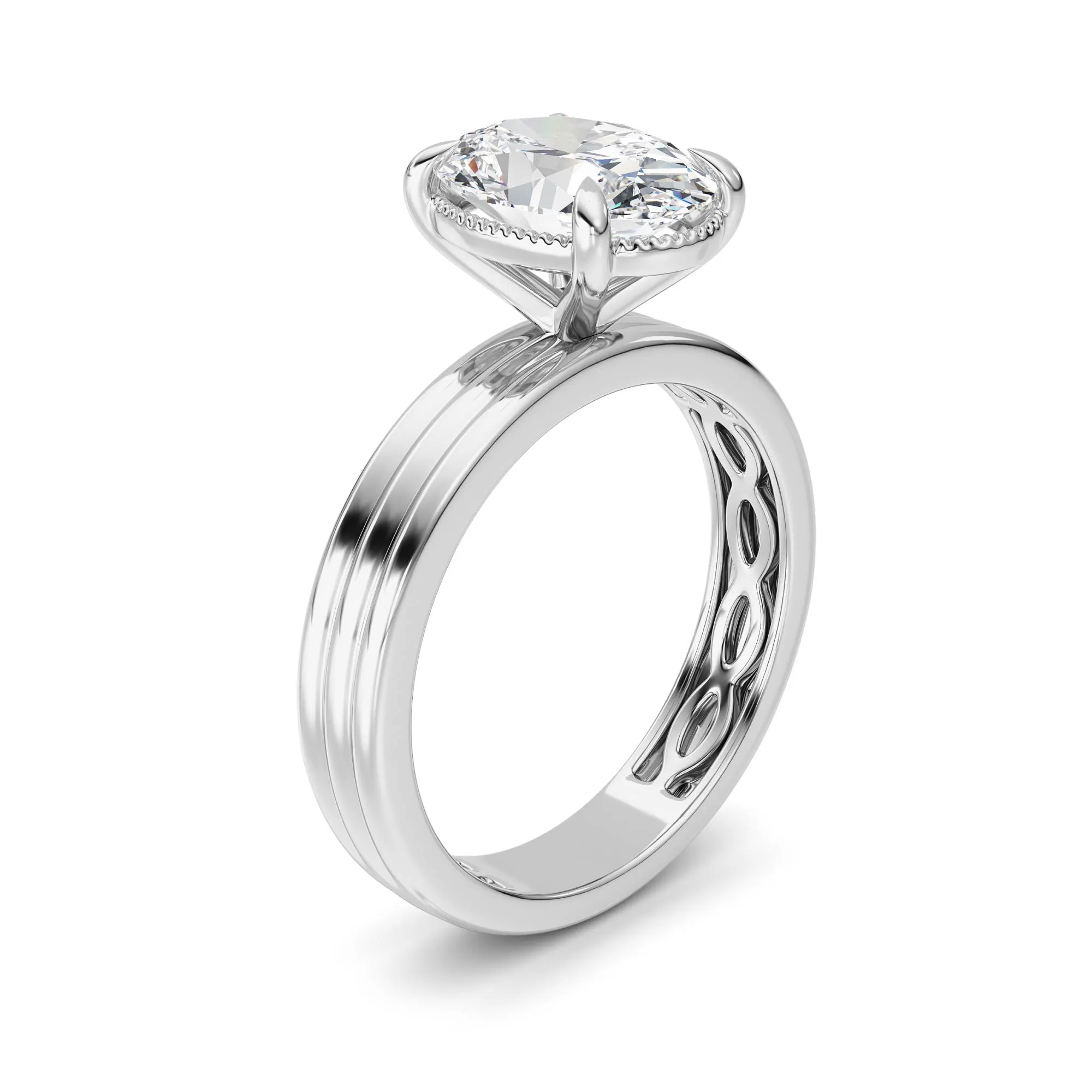 Senda de Espuma lab grown diamond ring, side profile
