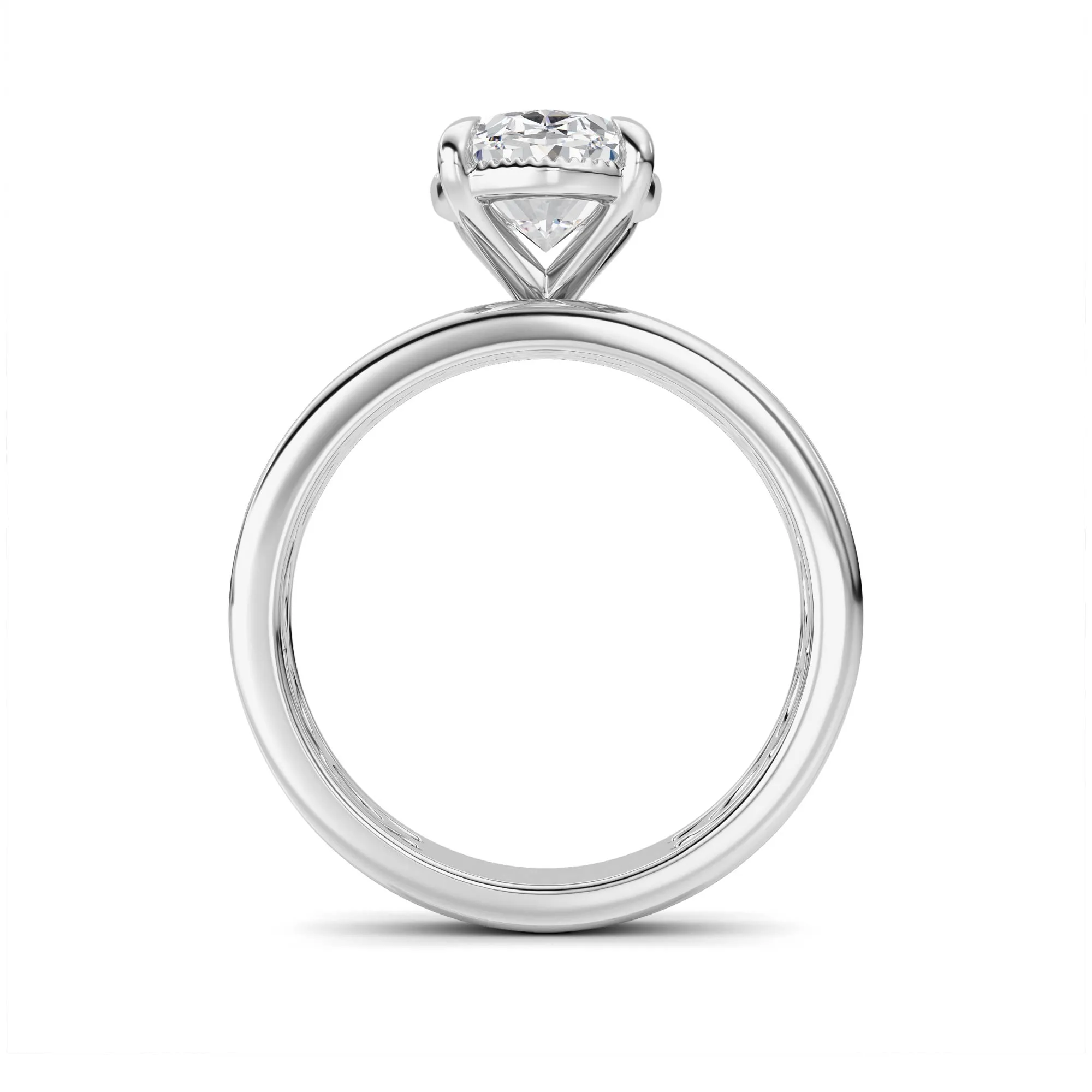 Senda de Espuma lab grown diamond ring, on-hand view