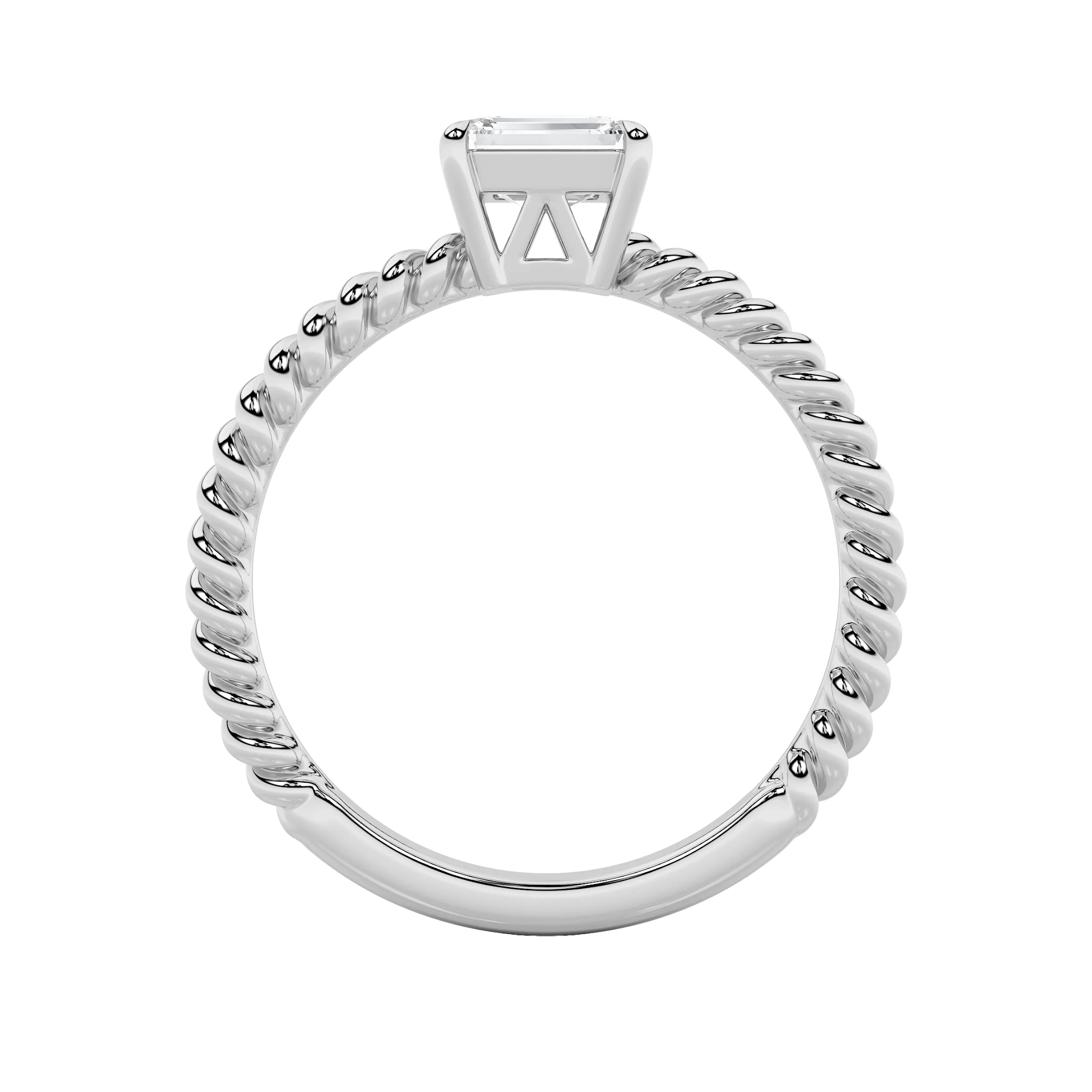 Contorno Luminoso lab grown diamond ring, on-hand view