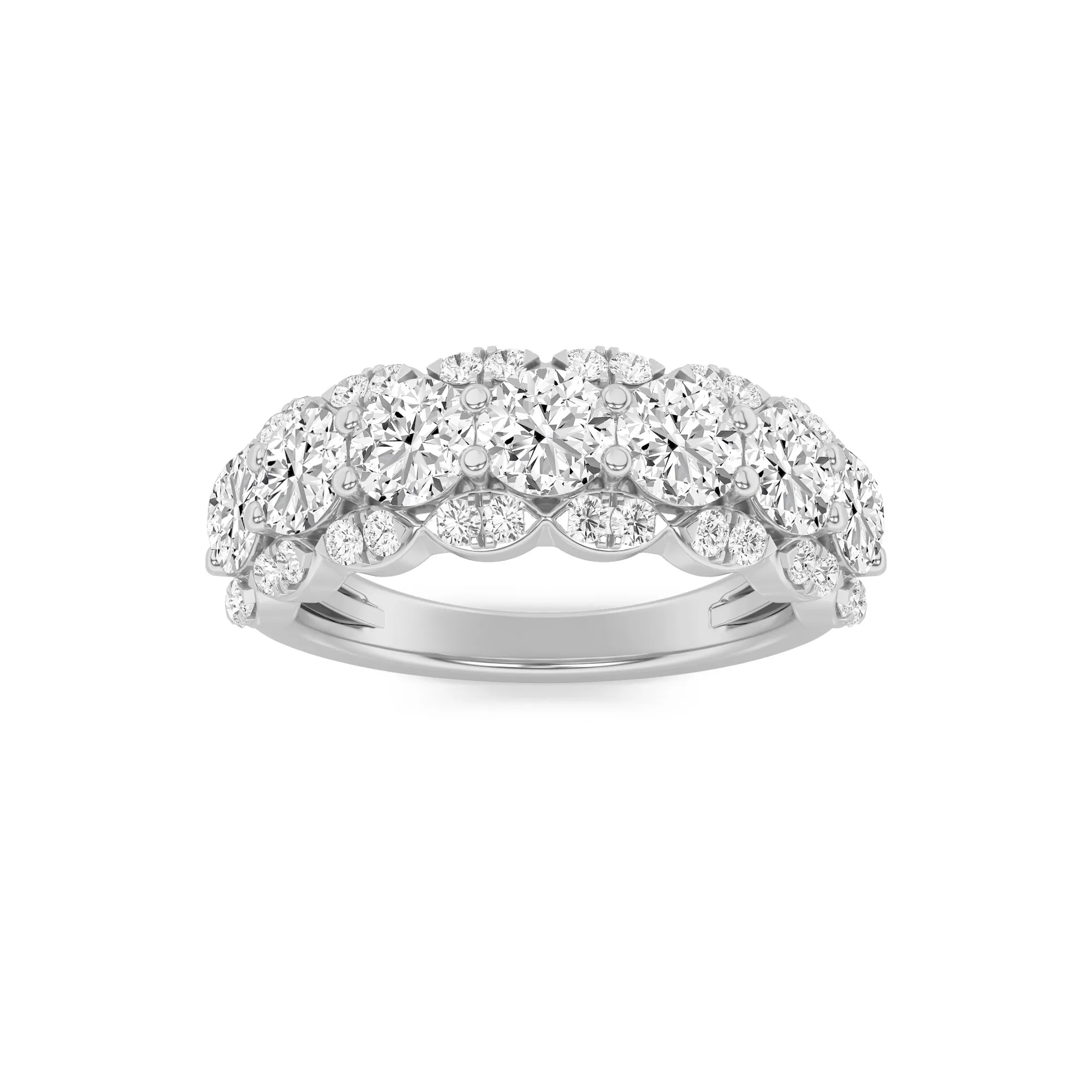 Cifra de Bruma, 2 ct tw round lab grown diamond ring in 14K gold (front view)