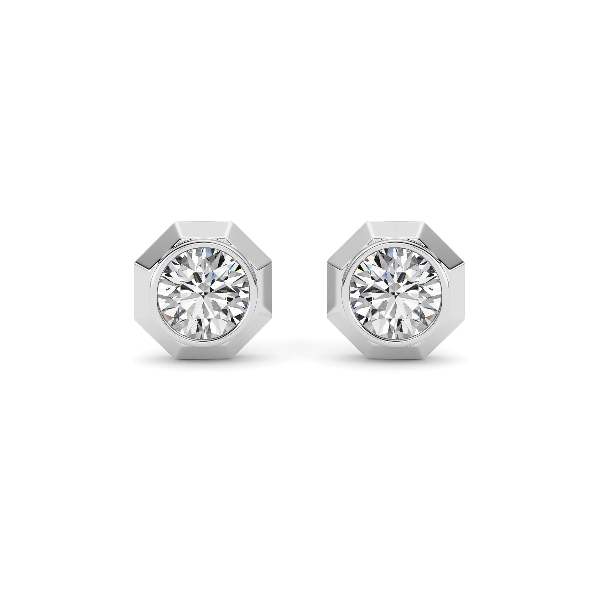 Serenata del Silencio lab grown diamond earrings, on-hand view