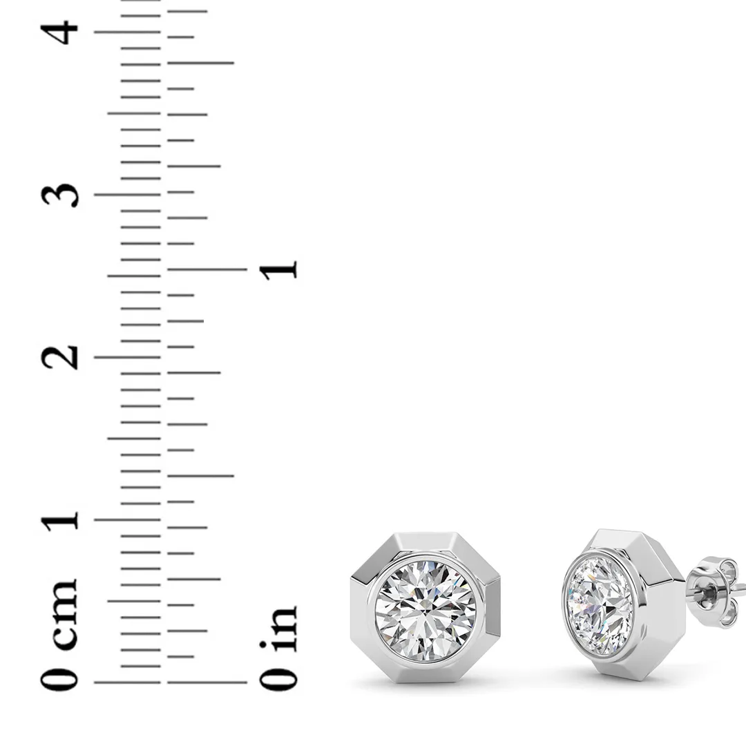 Serenata del Silencio lab grown diamond earrings, detail of the round diamond