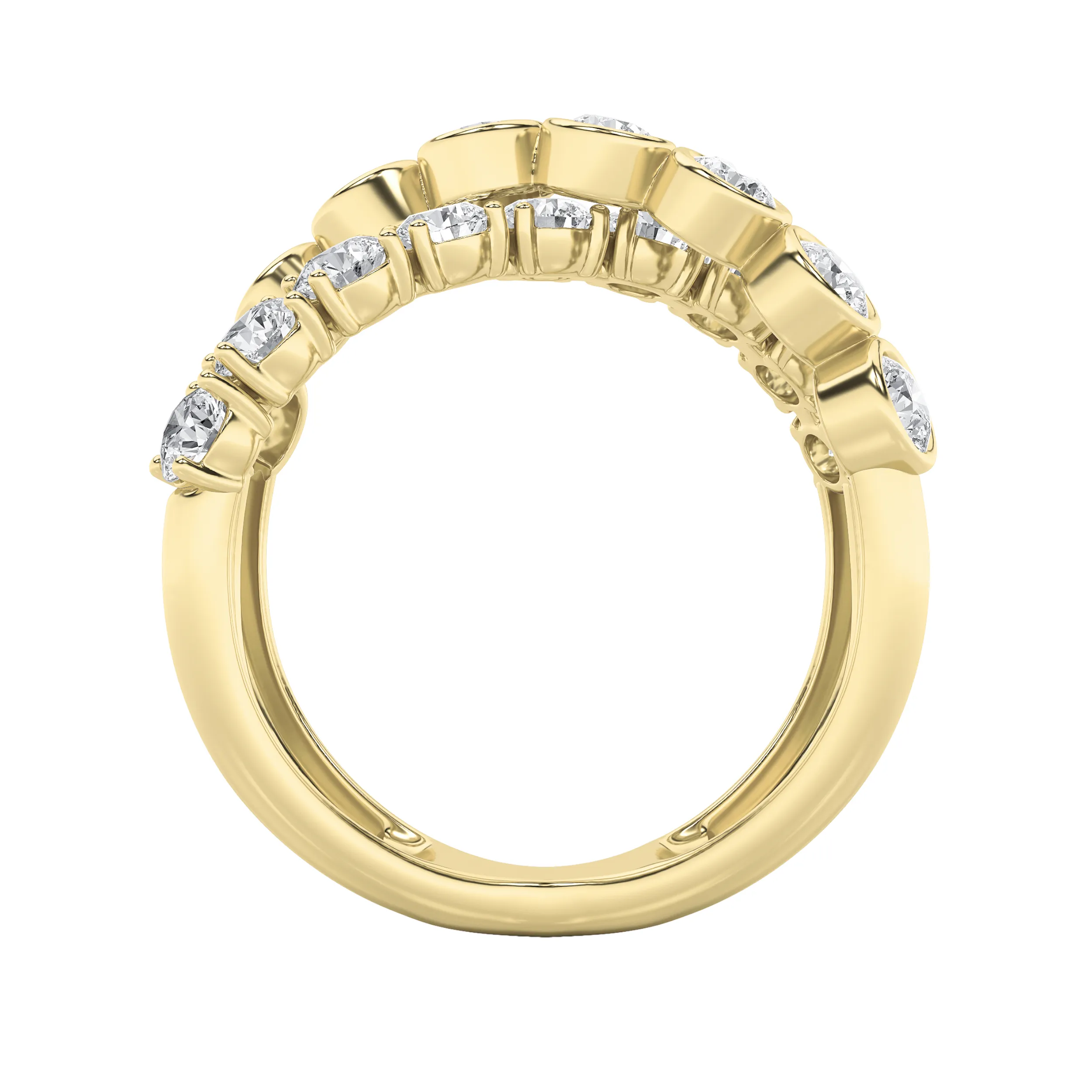Nieve Nocturna lab grown diamond ring, detail of the round diamond