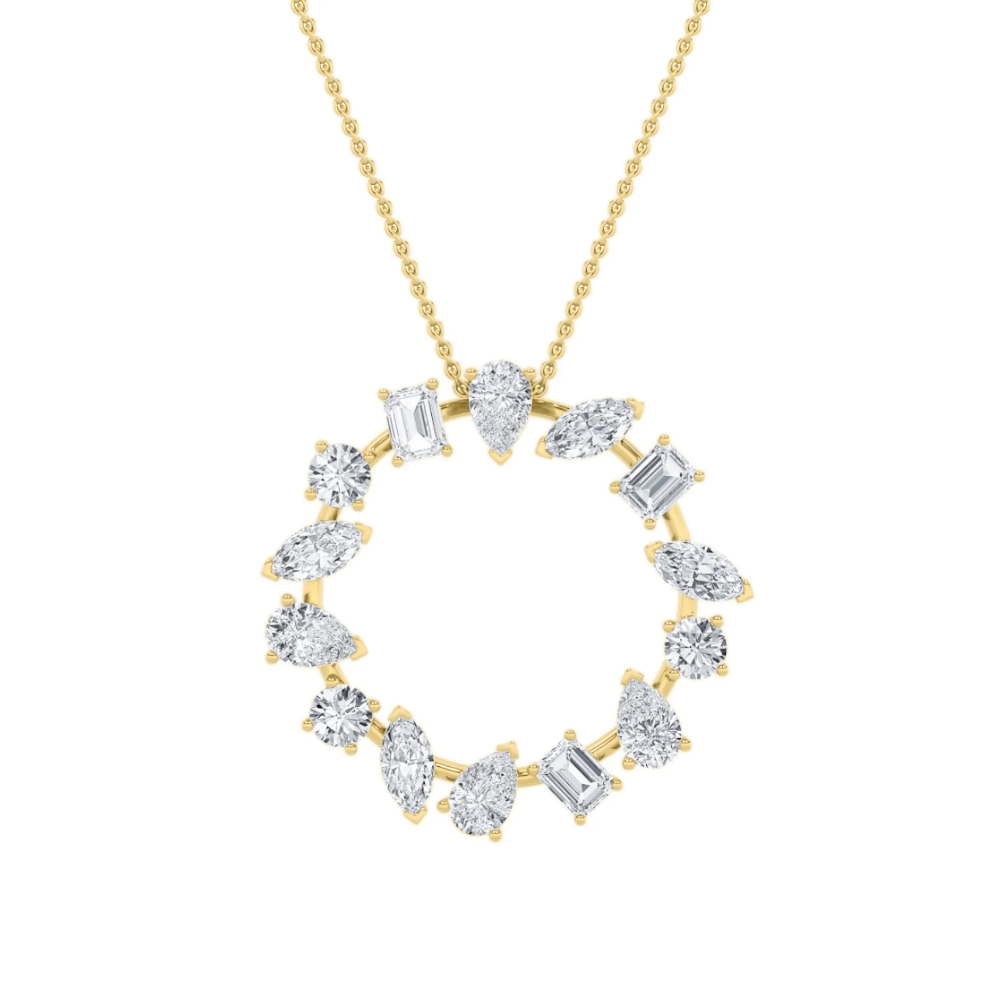 Viento Intacto lab grown diamond necklace, side profile
