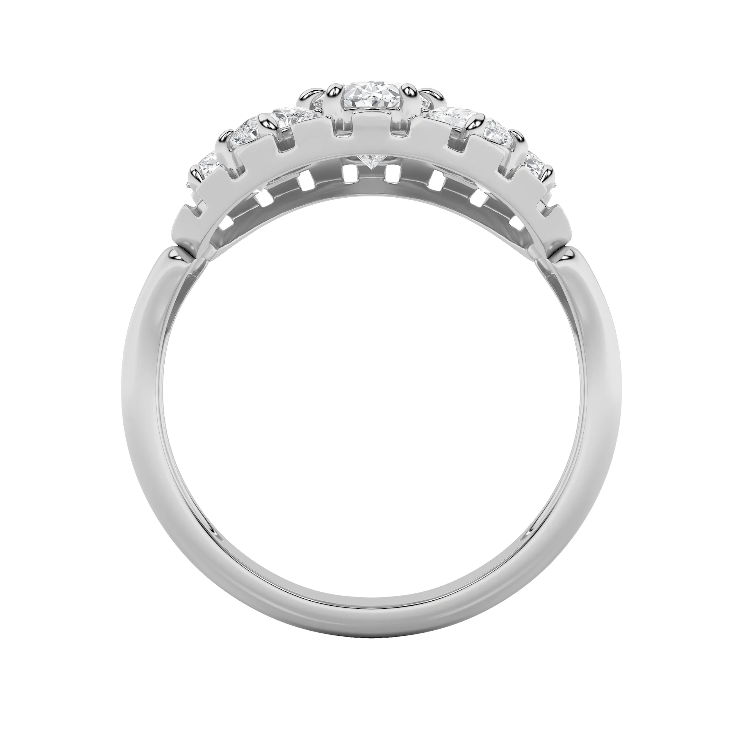 Aurora Encendida lab grown diamond ring, detail of the round diamond