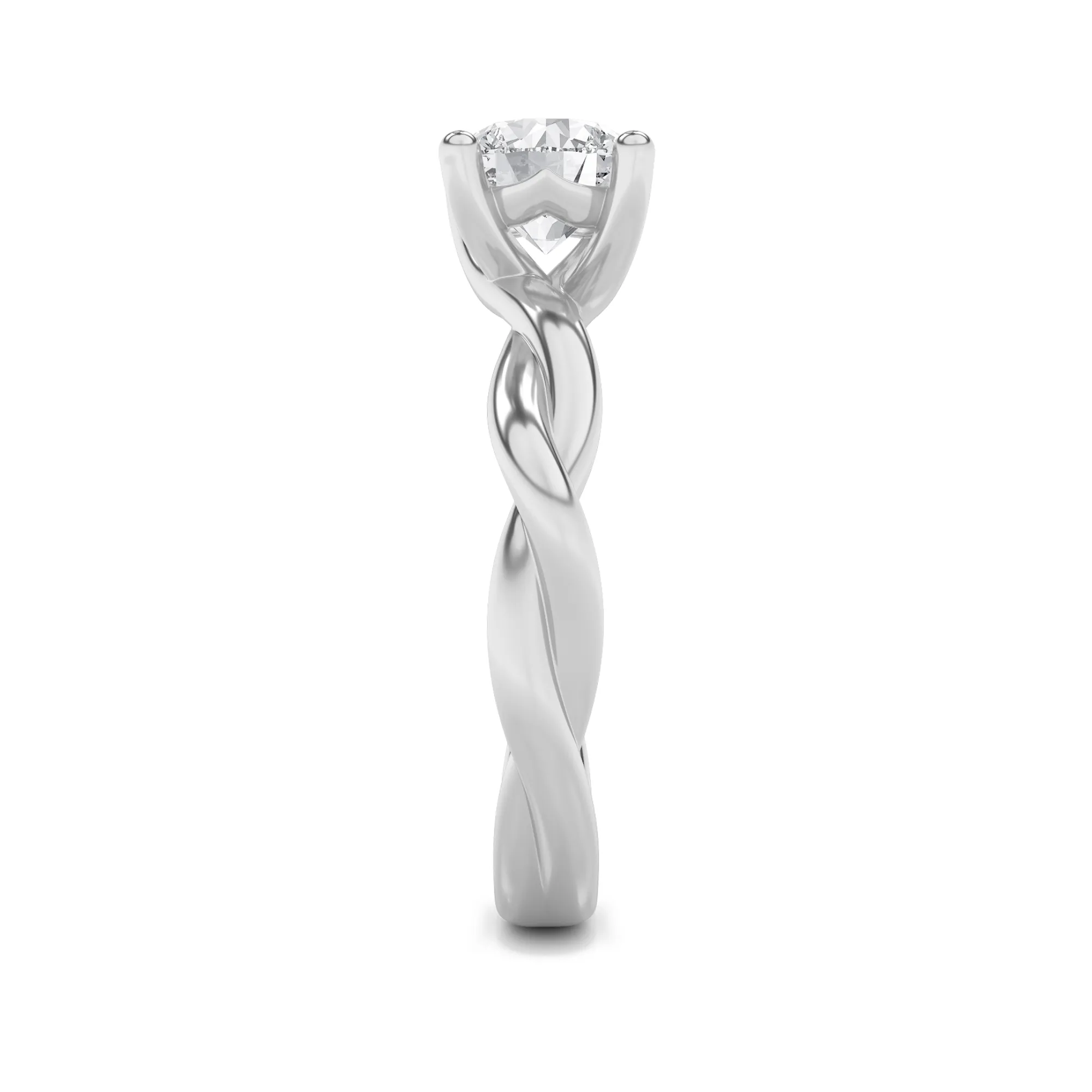 Danza de Ceniza lab grown diamond ring, detail of the round diamond