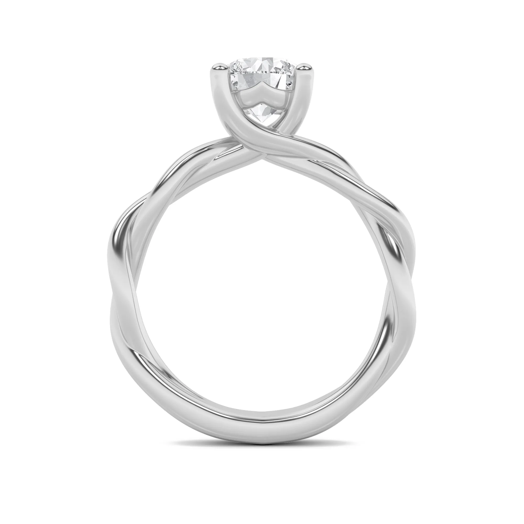 Danza de Ceniza lab grown diamond ring, on-hand view