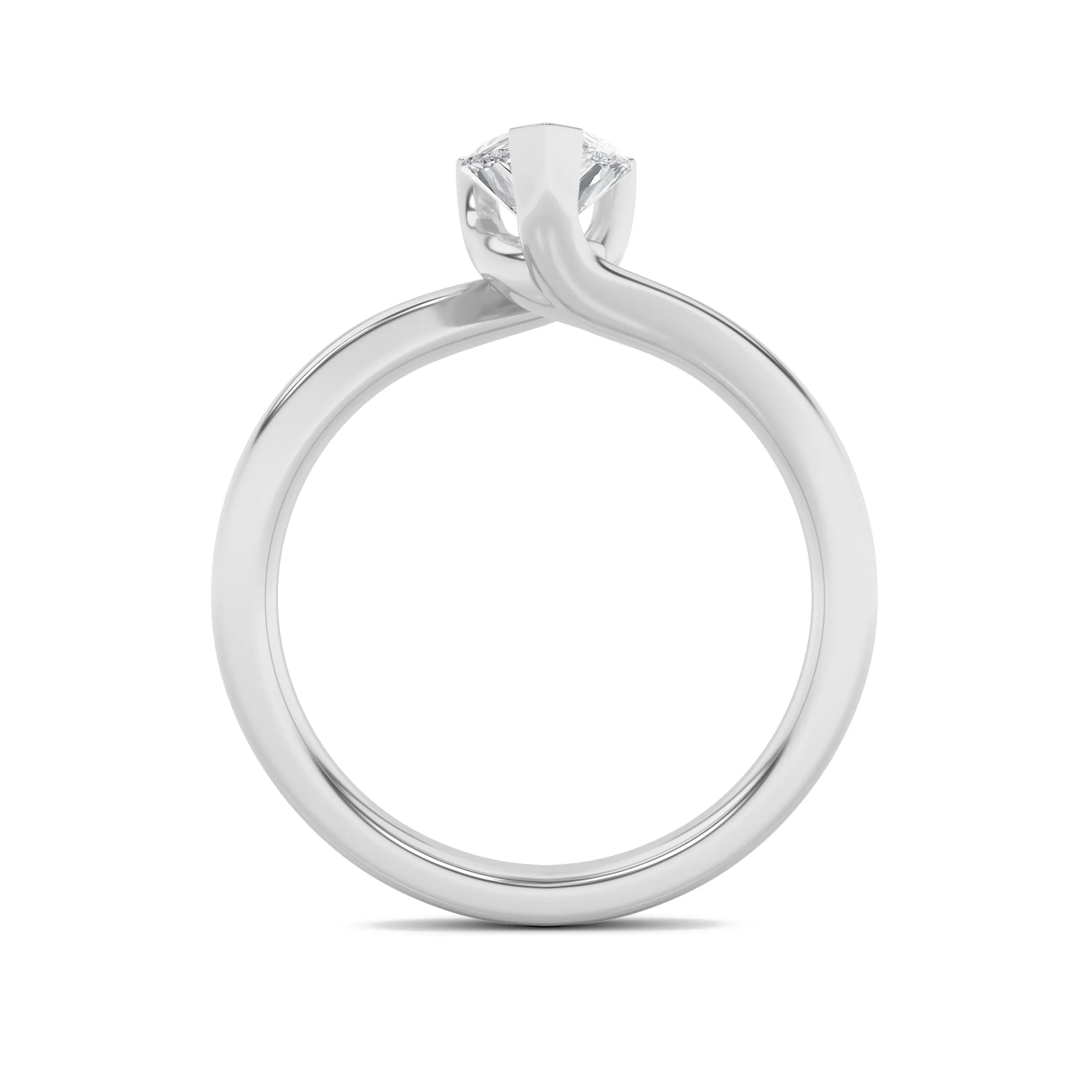 Quimera Dorada lab grown diamond ring, on-hand view