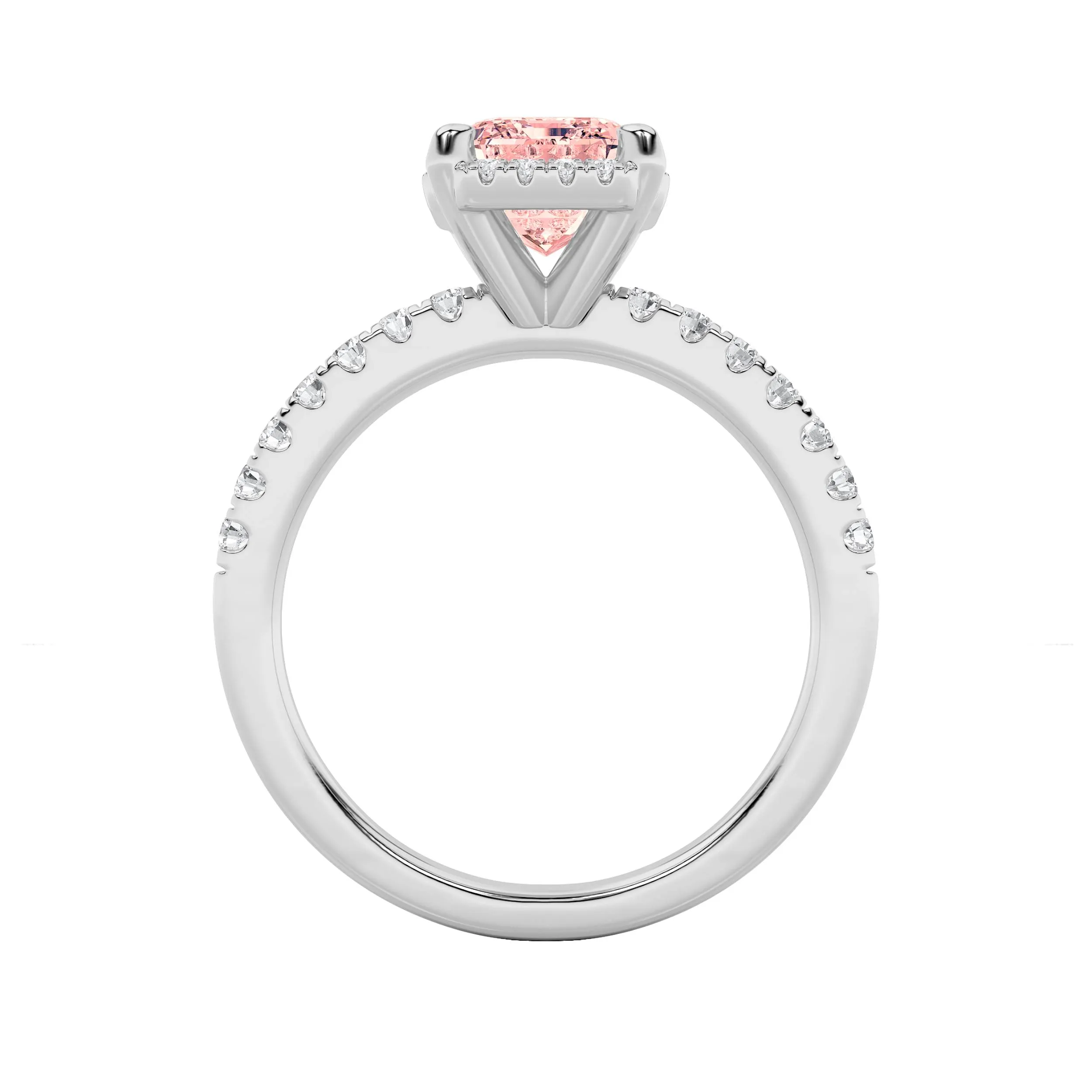 Fuente de Nieve lab grown diamond ring, on-hand view