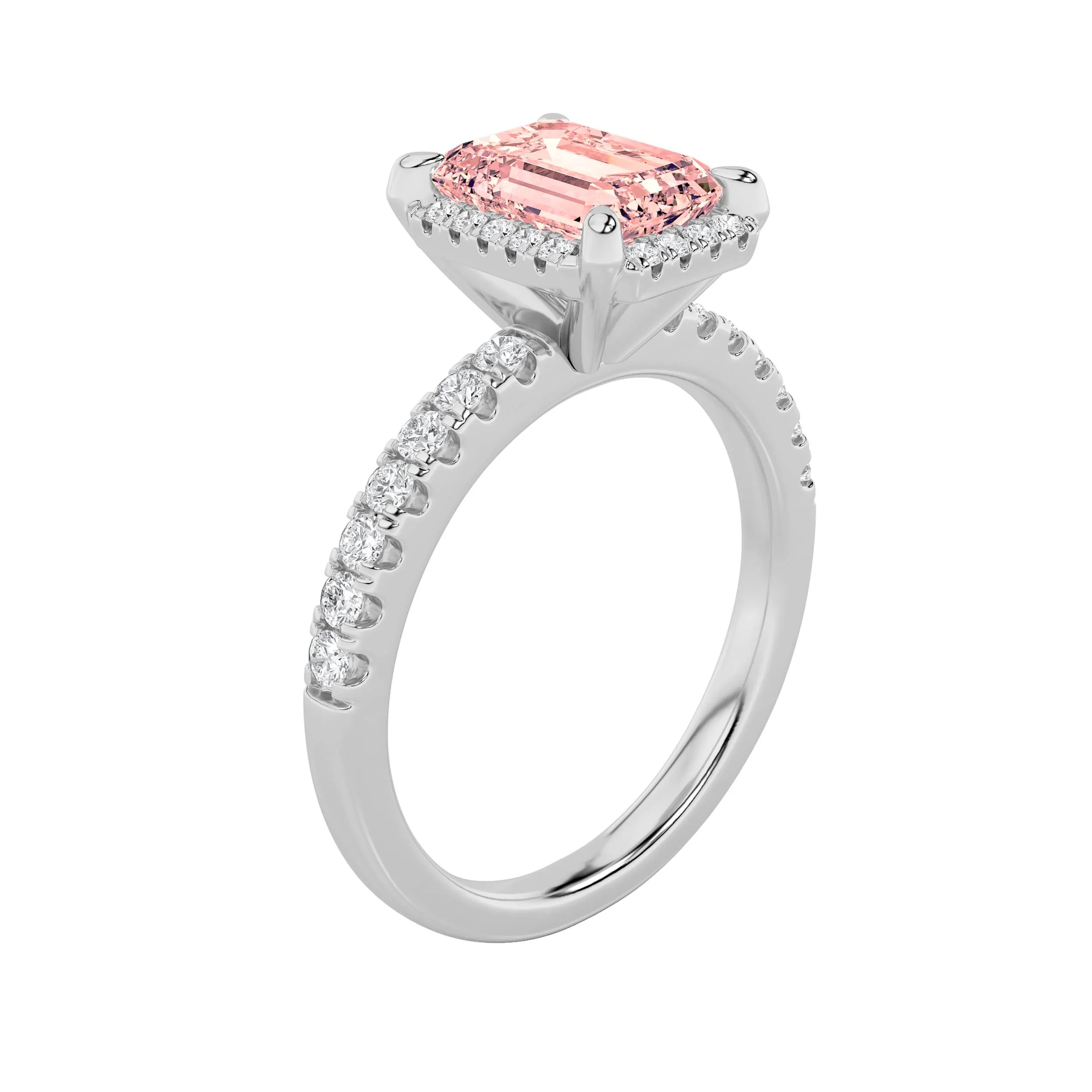Fuente de Nieve lab grown diamond ring, side profile