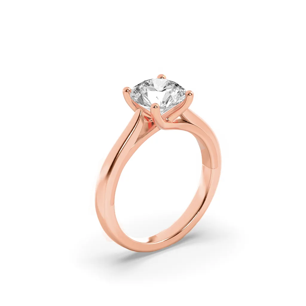 Alma Templada lab grown diamond ring, on-hand view