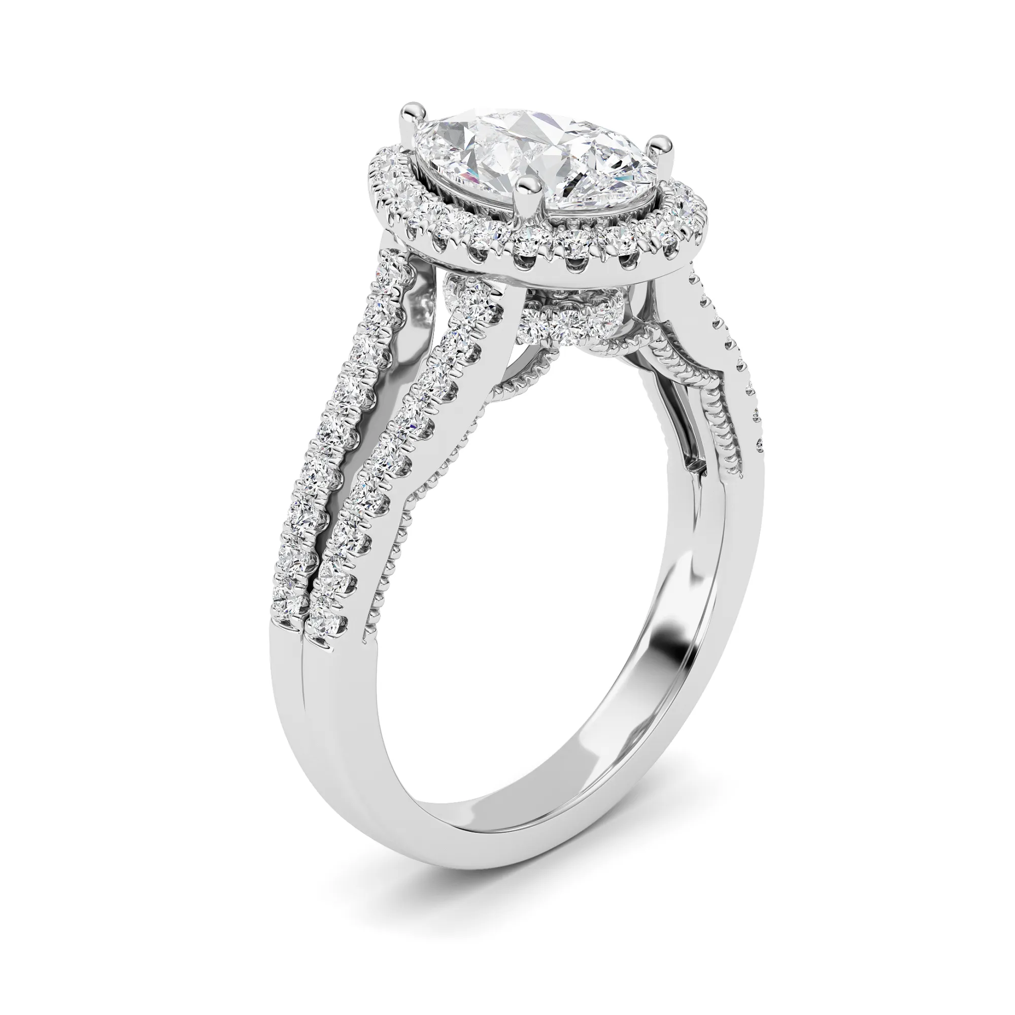 Noche Intacta lab grown diamond ring, side profile