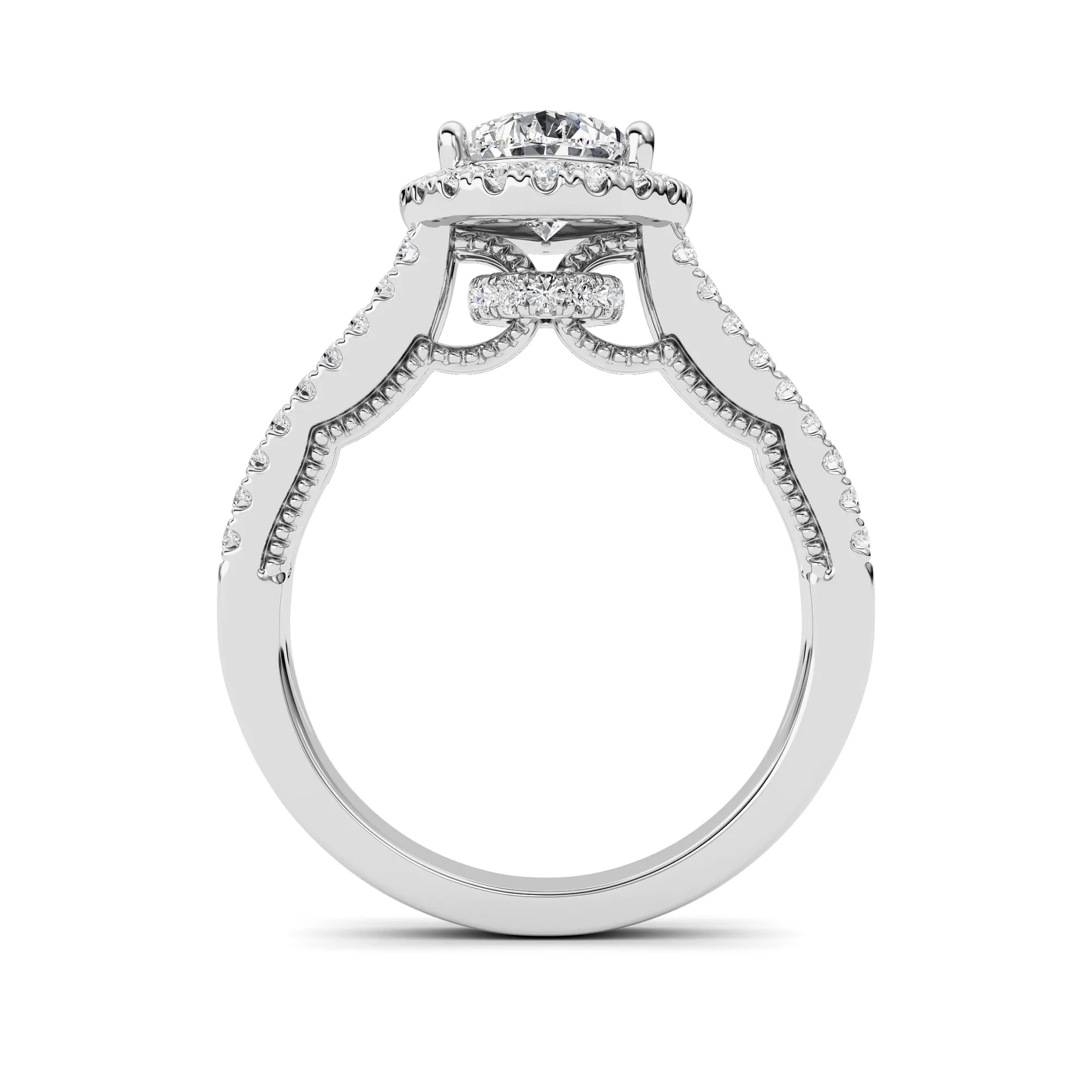 Noche Intacta lab grown diamond ring, on-hand view