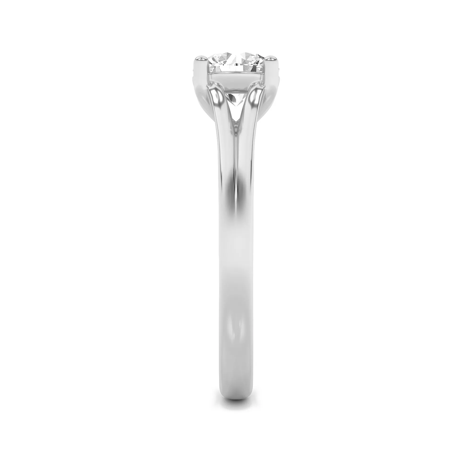 Destello Dorado lab grown diamond ring, detail of the round diamond