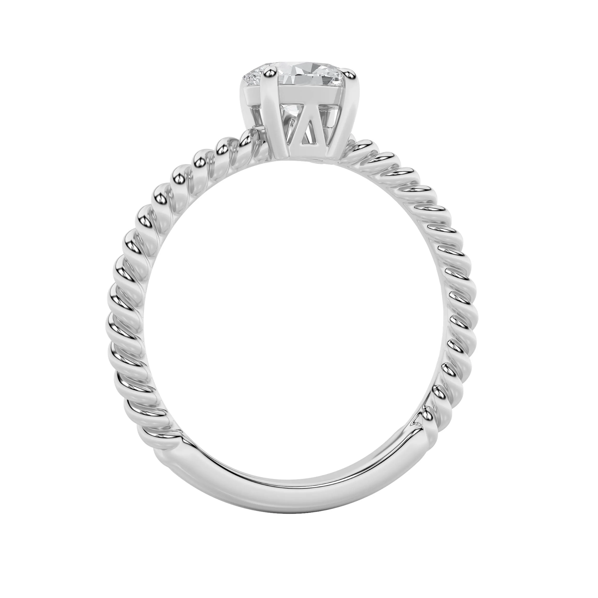 Ola Callada lab grown diamond ring, detail of the oval diamond