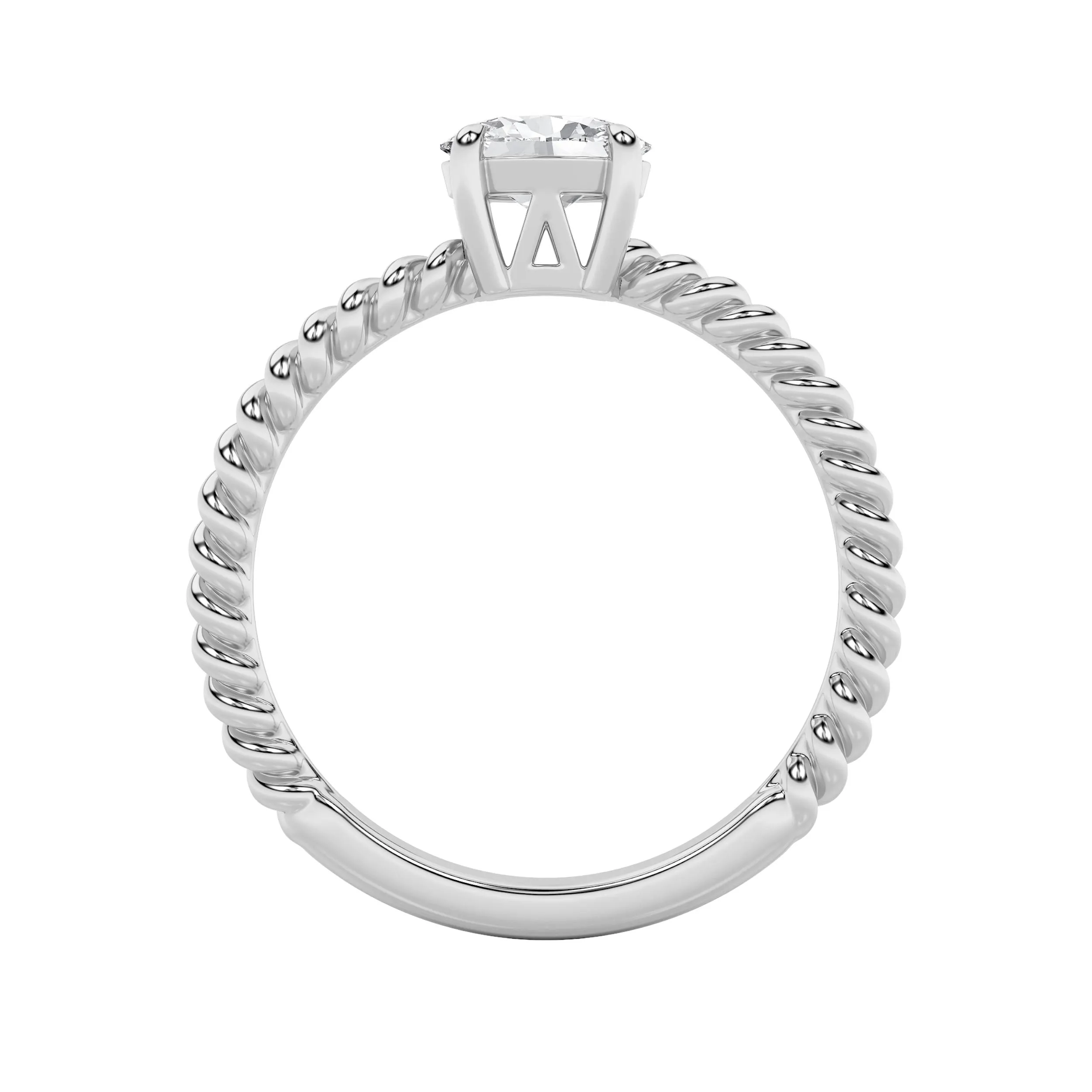 Ola Callada lab grown diamond ring, on-hand view
