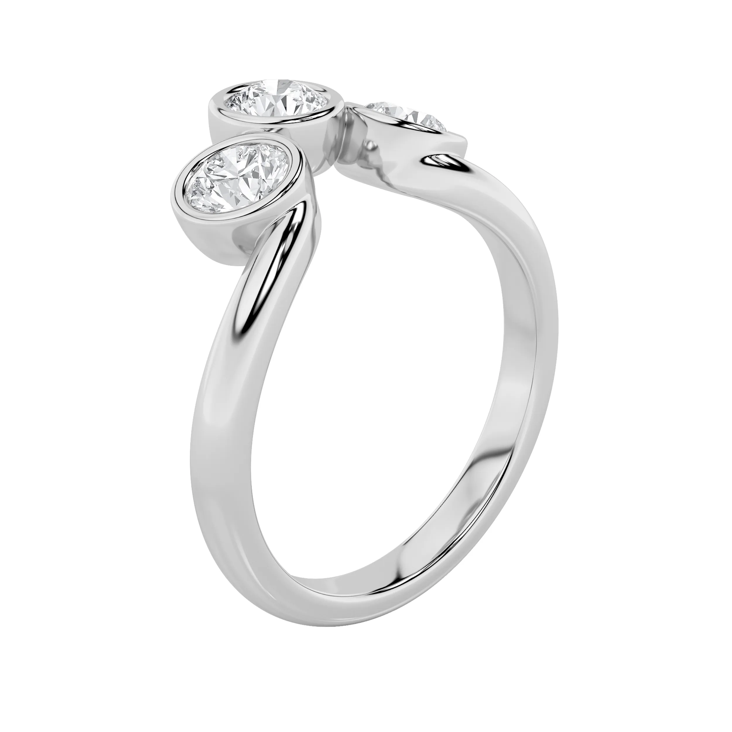 Lluvia de Gracia lab grown diamond ring, on-hand view
