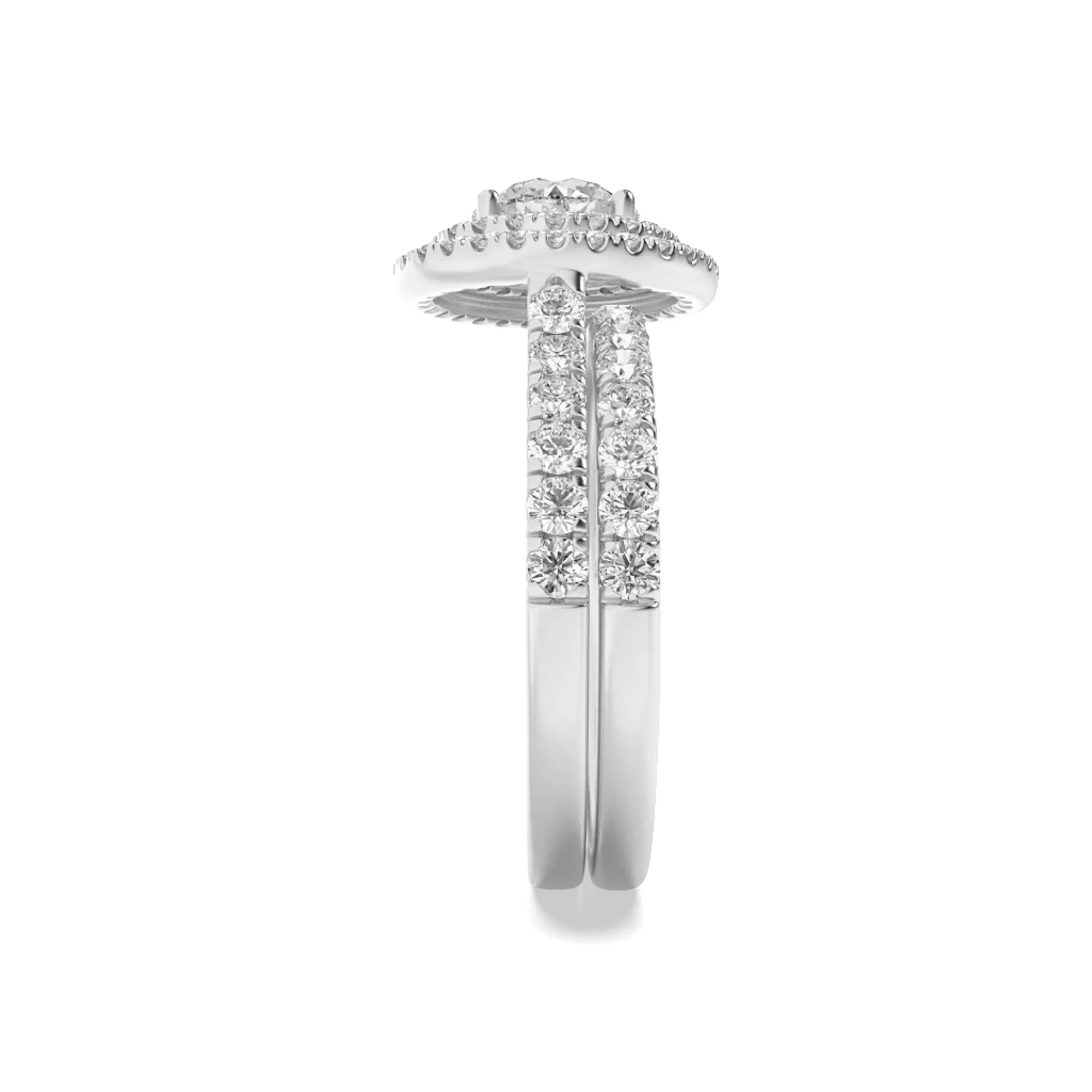 Certeza del Instante lab grown diamond ring, detail of the round diamond
