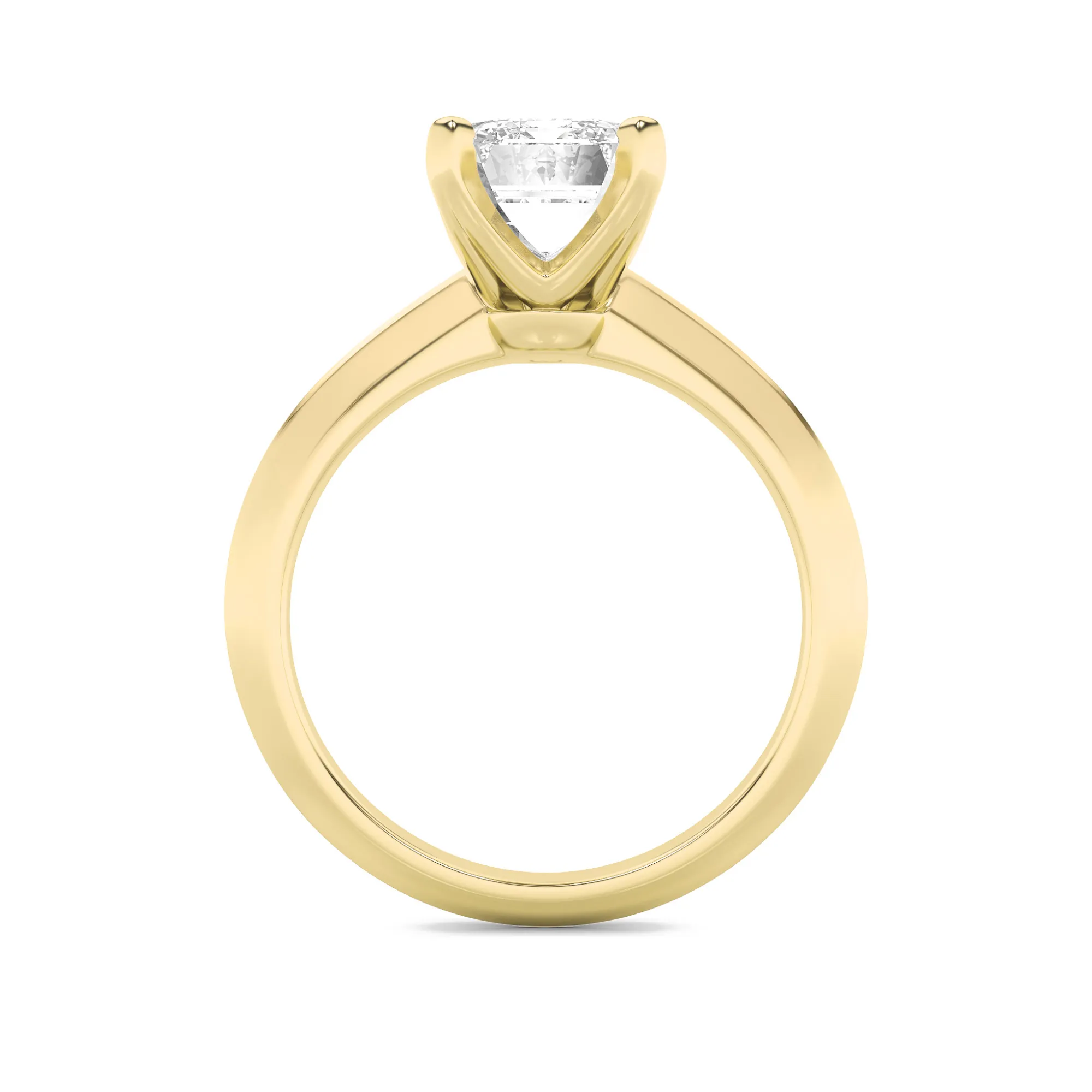 Reflejo de Oro lab grown diamond ring, detail of the radiant diamond