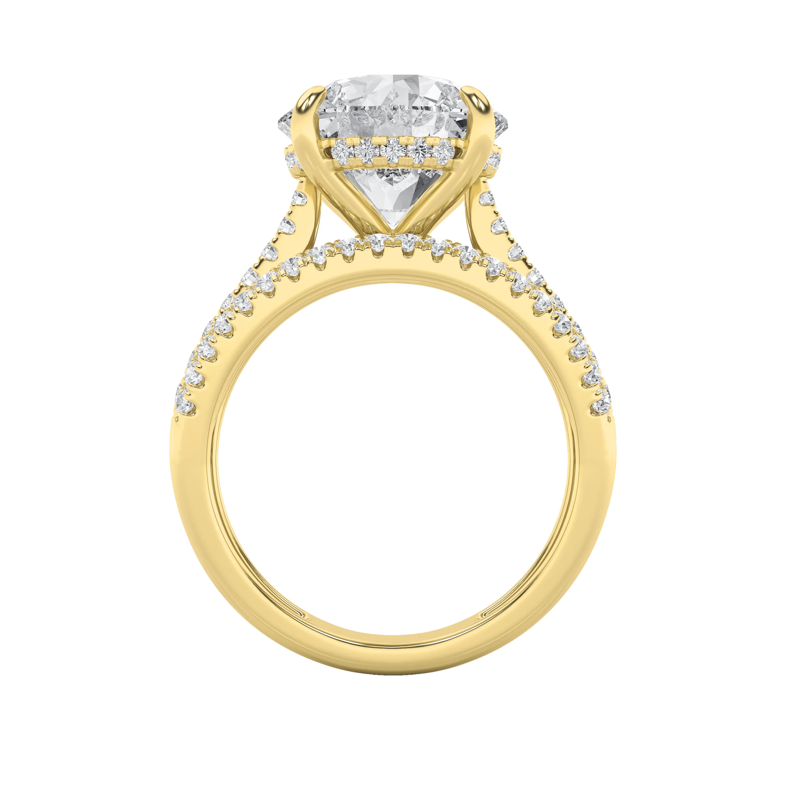 Susurro de Sueño lab grown diamond ring, detail of the round diamond