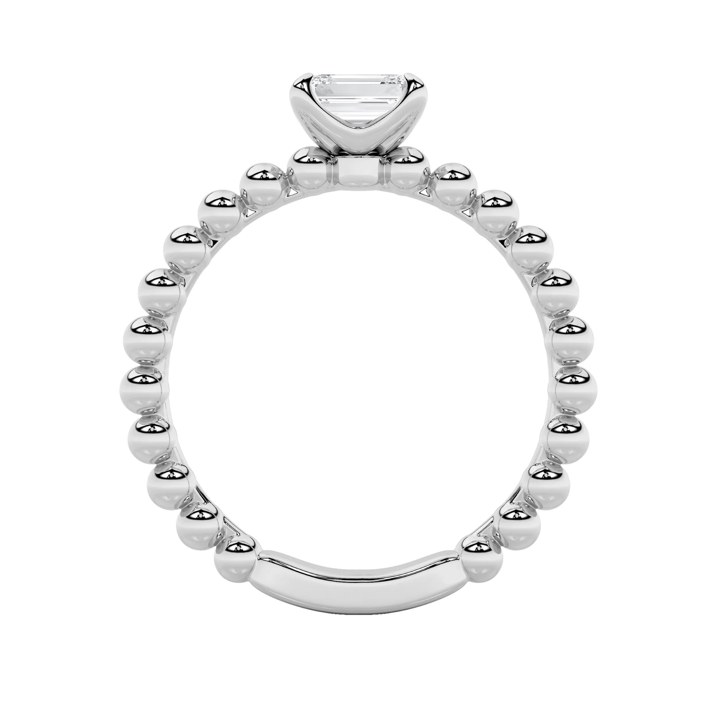 Estrella de Llama lab grown diamond ring, detail of the emerald diamond