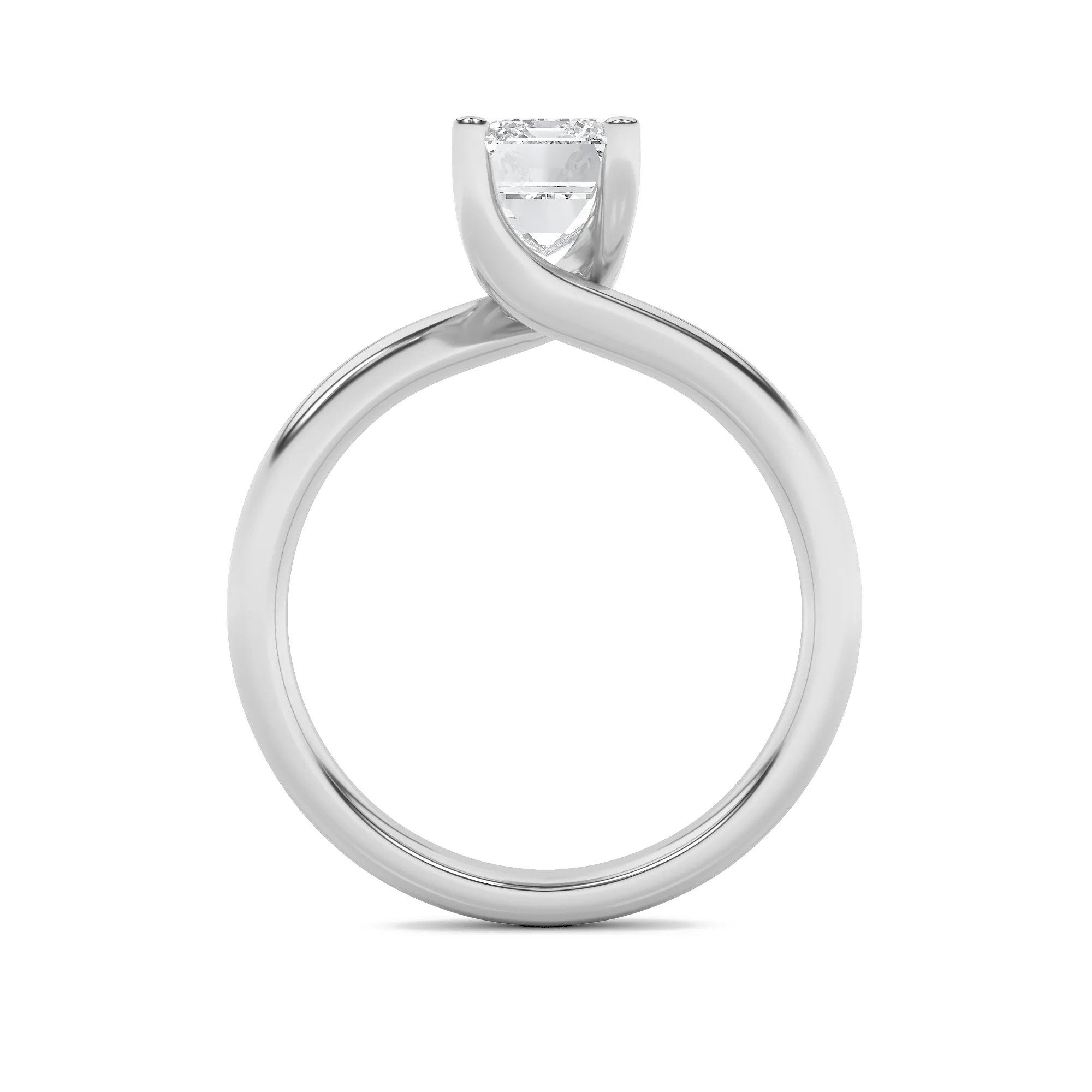 Huella de Seda lab grown diamond ring, on-hand view