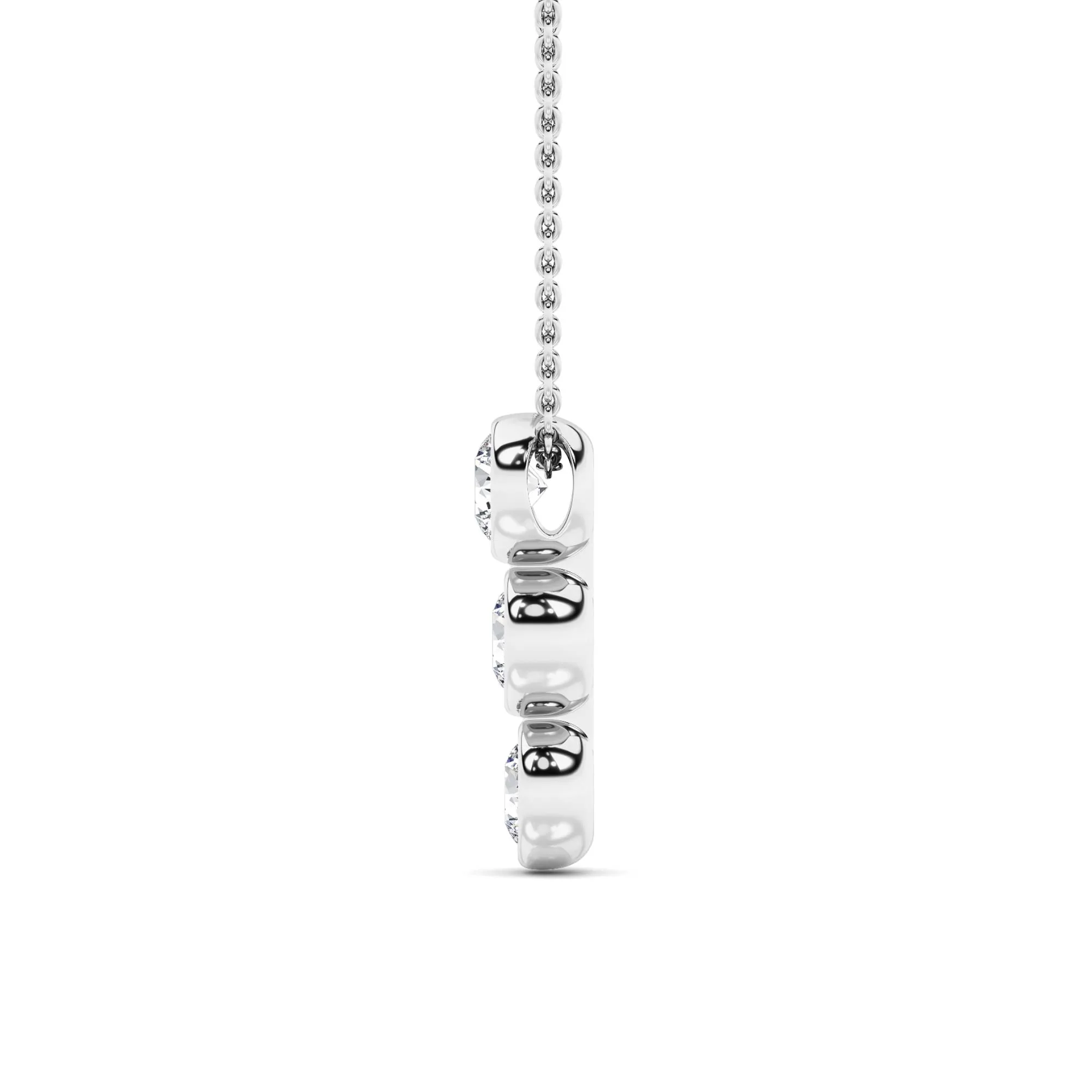 Nieve de Piedra lab grown diamond necklace, side profile