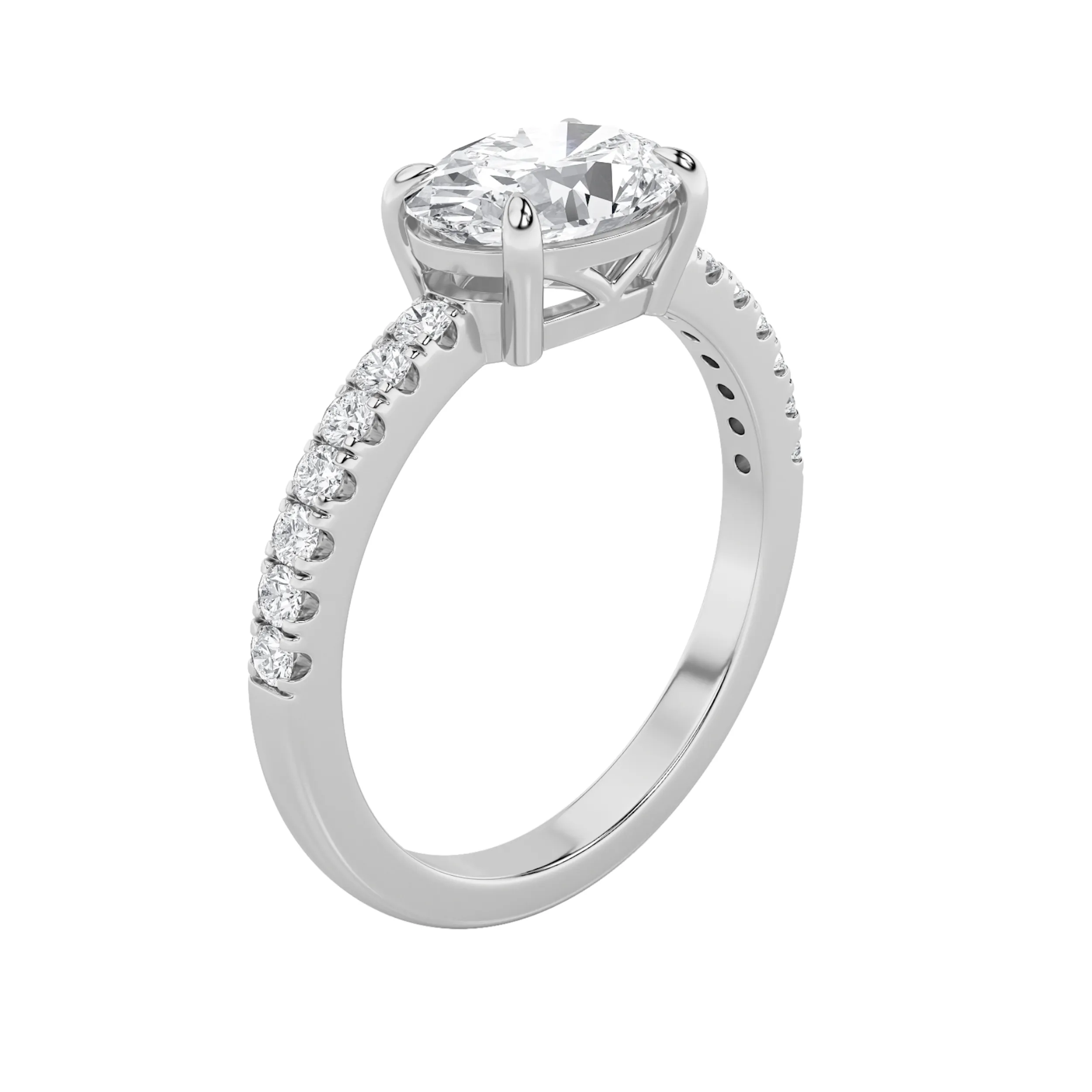 Promesa Honda lab grown diamond ring, side profile