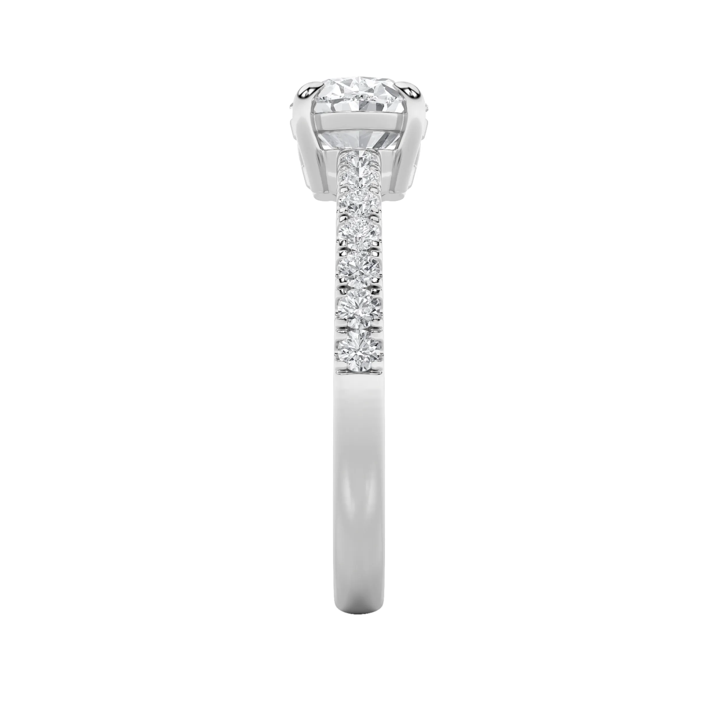 Promesa Honda lab grown diamond ring, detail of the oval diamond