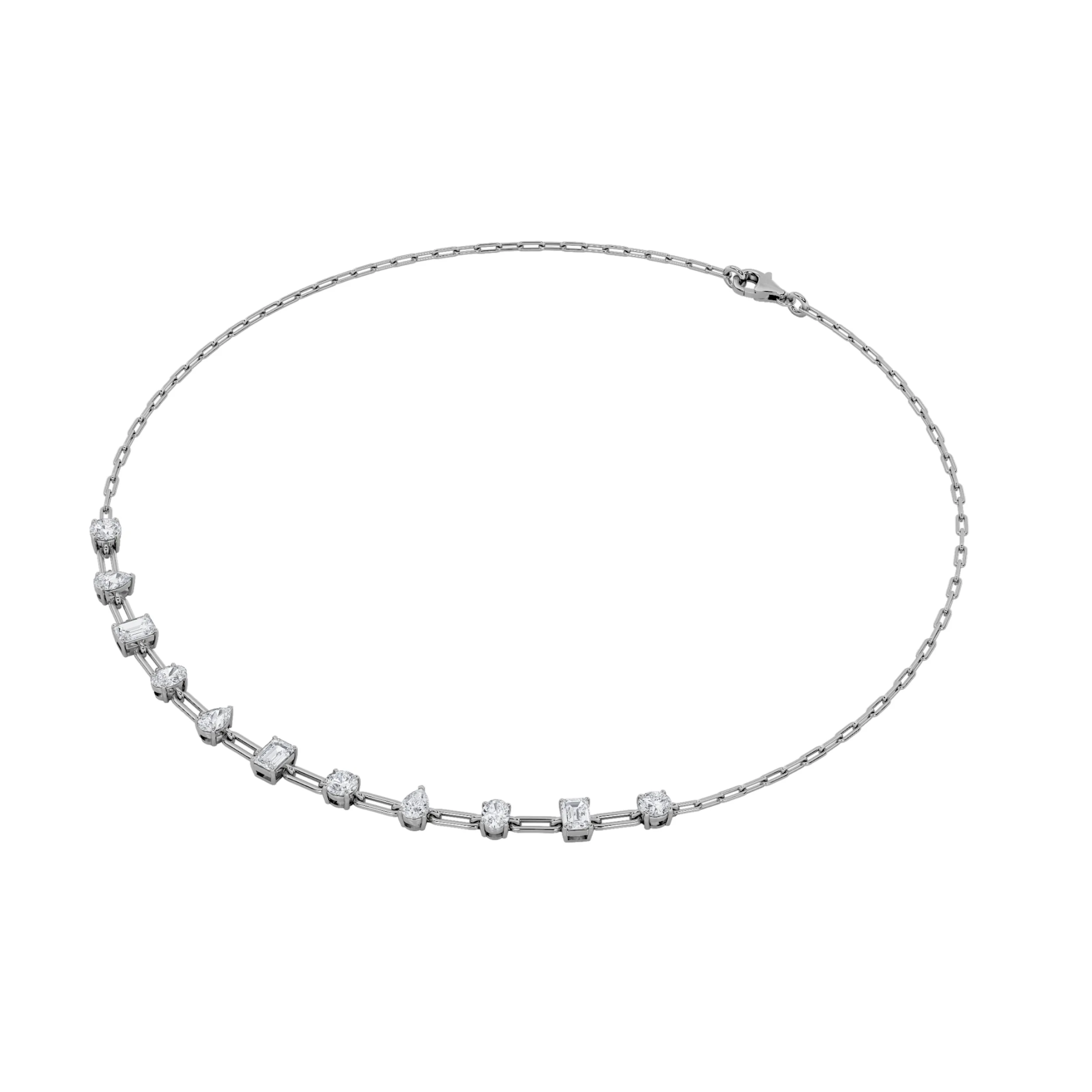 Piedra del Umbral lab grown diamond necklace, detail of the diamonds