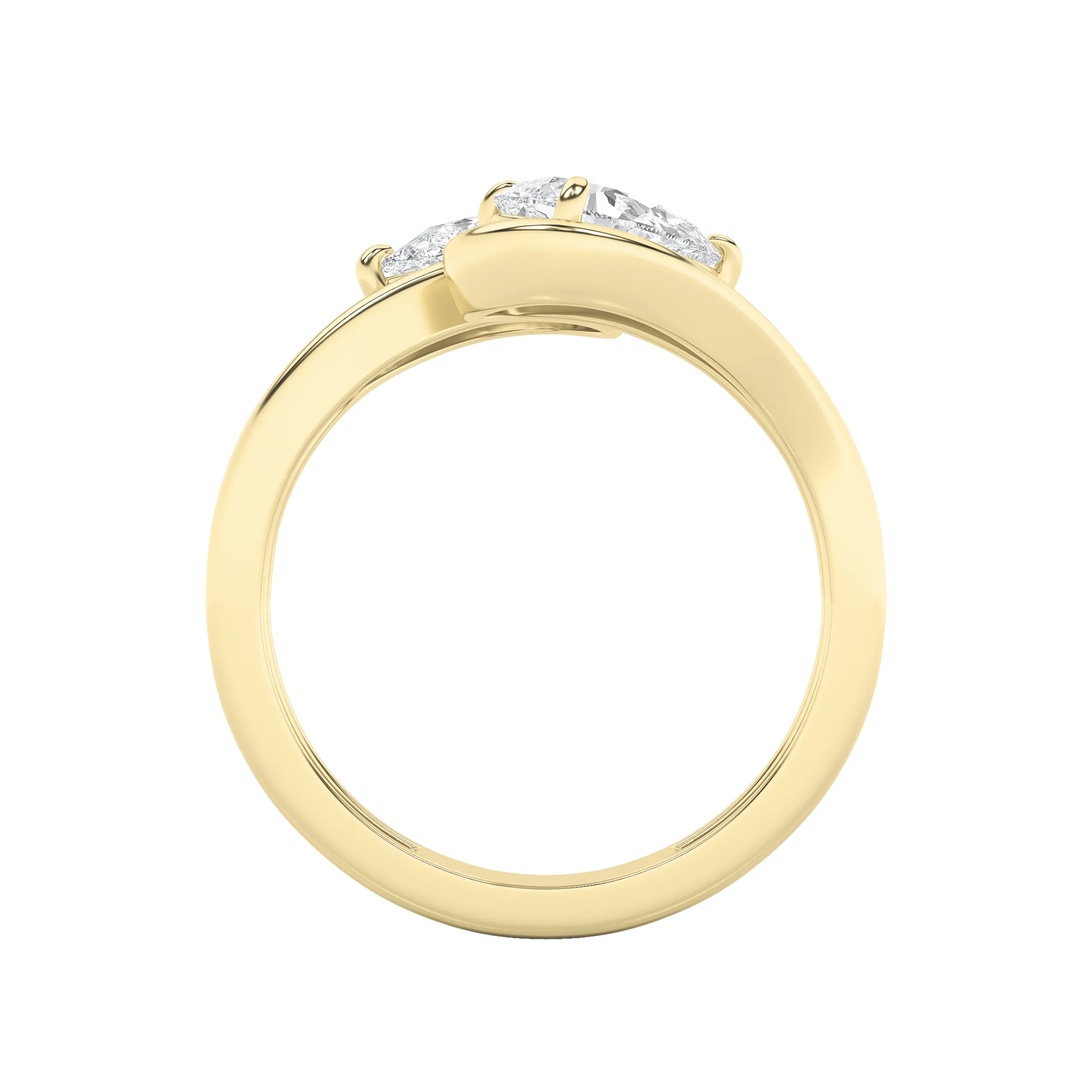 Gracia del Verano lab grown diamond ring, detail of the pear diamond