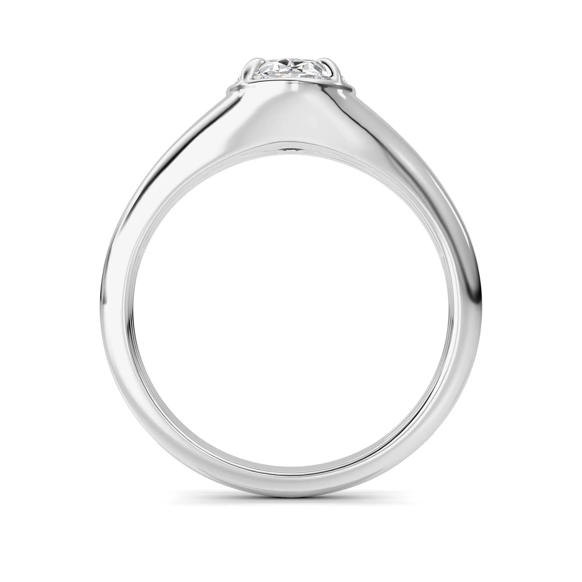 Lucero Nocturno lab grown diamond ring, on-hand view