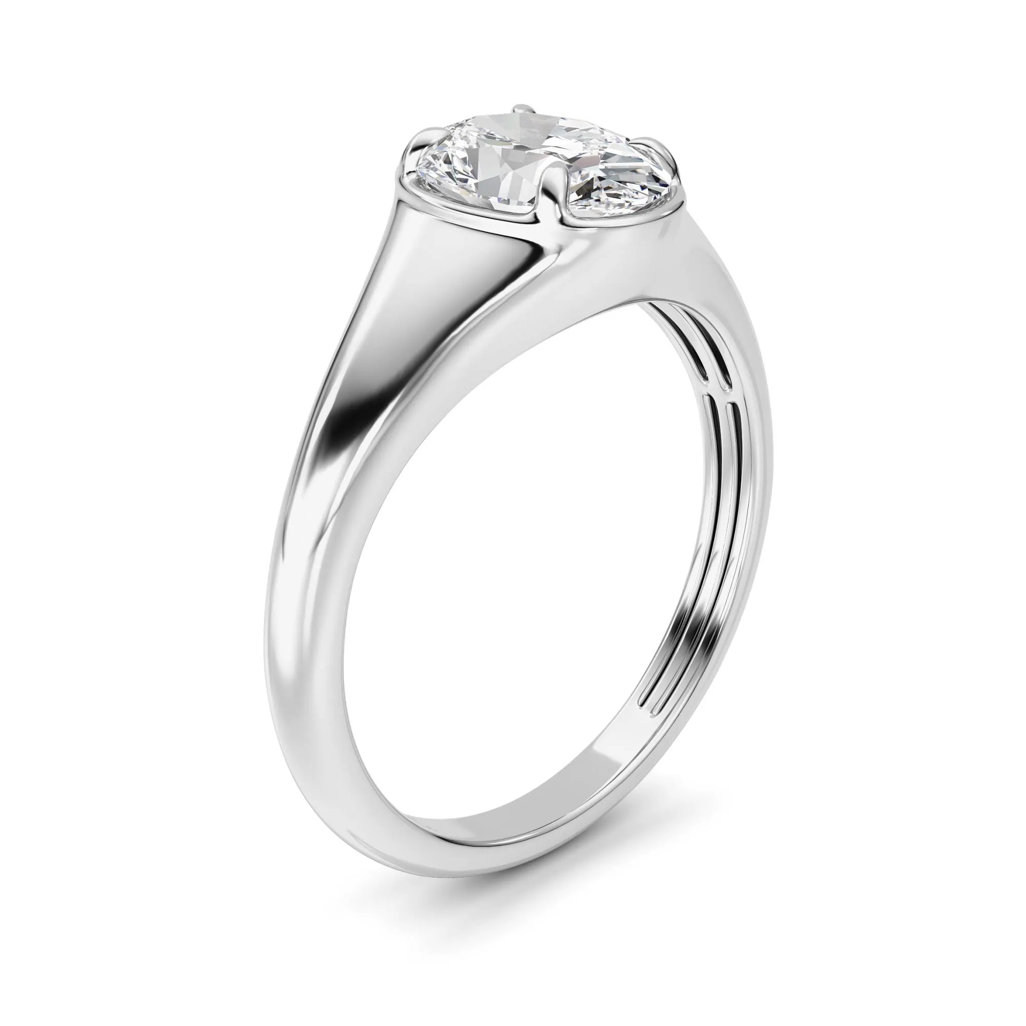 Lucero Nocturno lab grown diamond ring, side profile