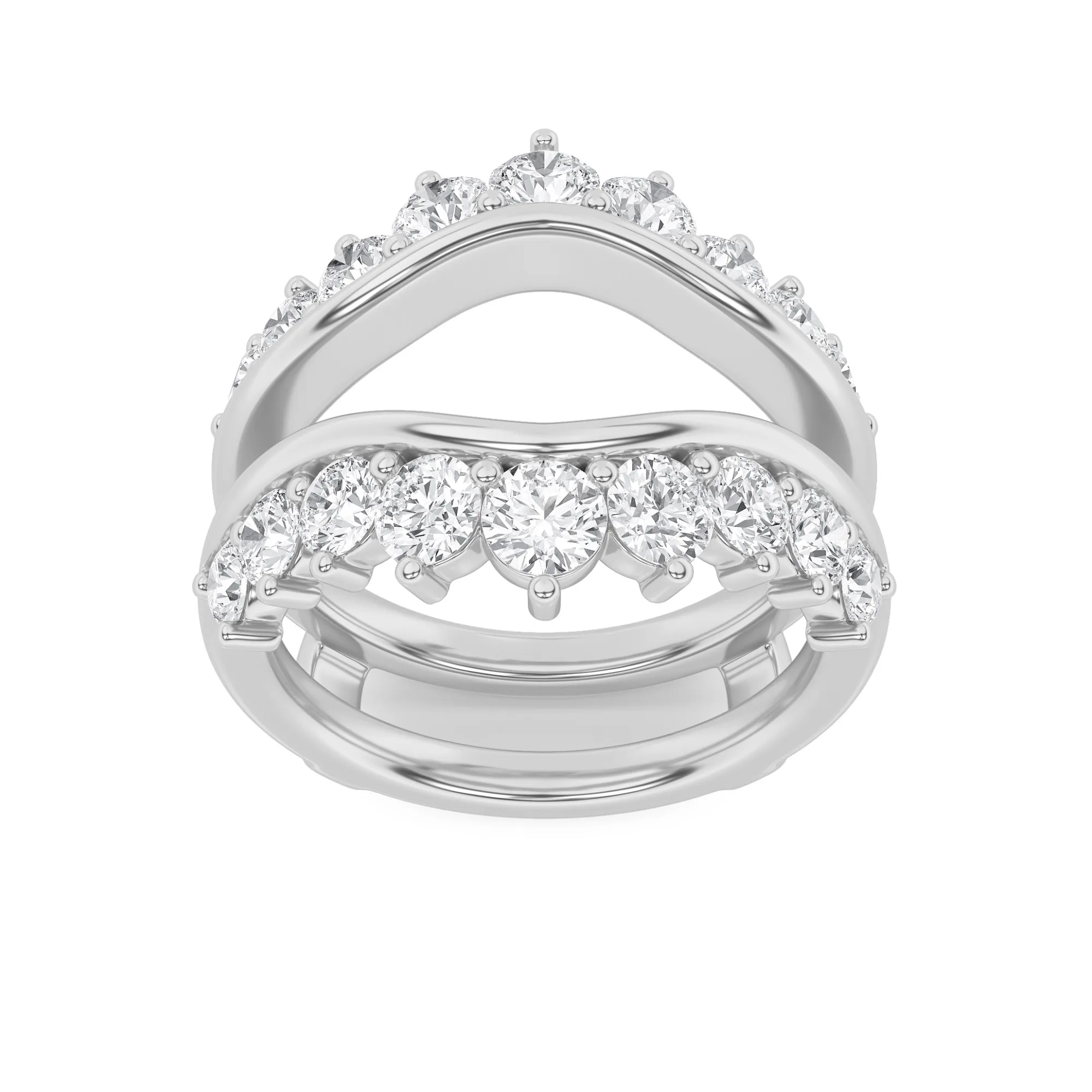 Juramento Hondo, 2 ct tw round lab grown diamond ring in 14K white gold (front view)