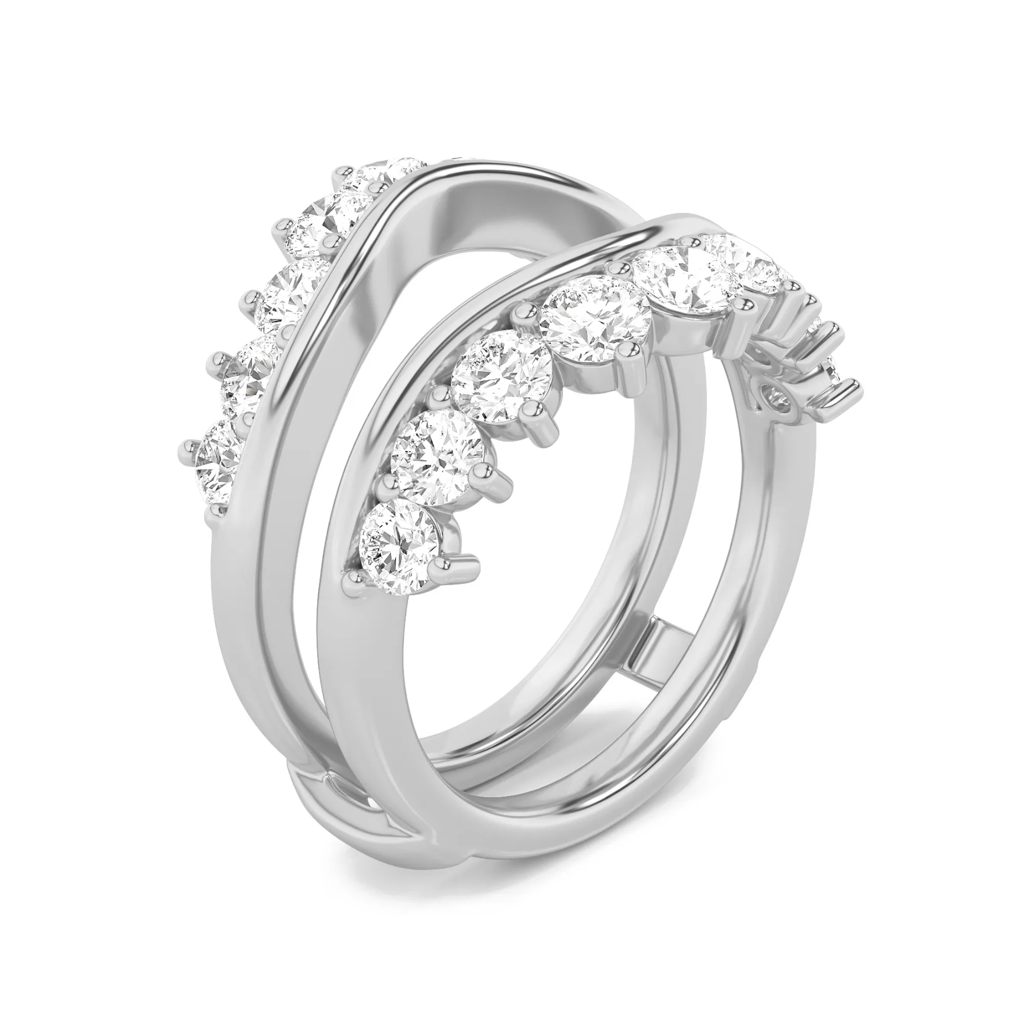 Sendero de Verano lab grown diamond ring, side profile