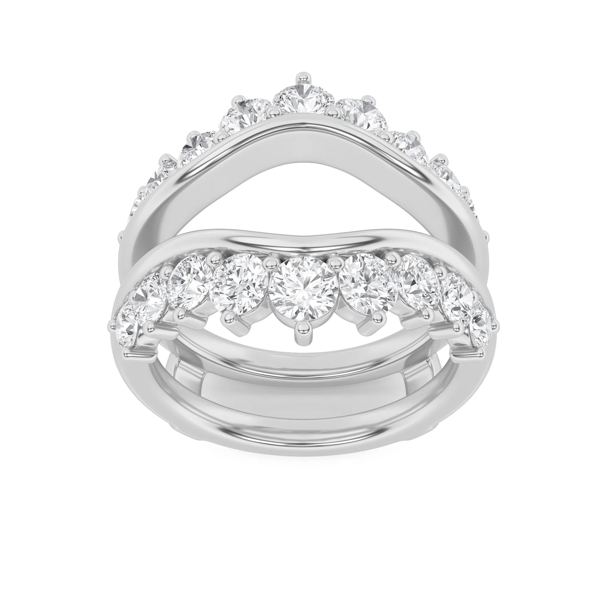 Sendero de Verano, 2 ct tw round lab grown diamond ring in 14K gold (front view)