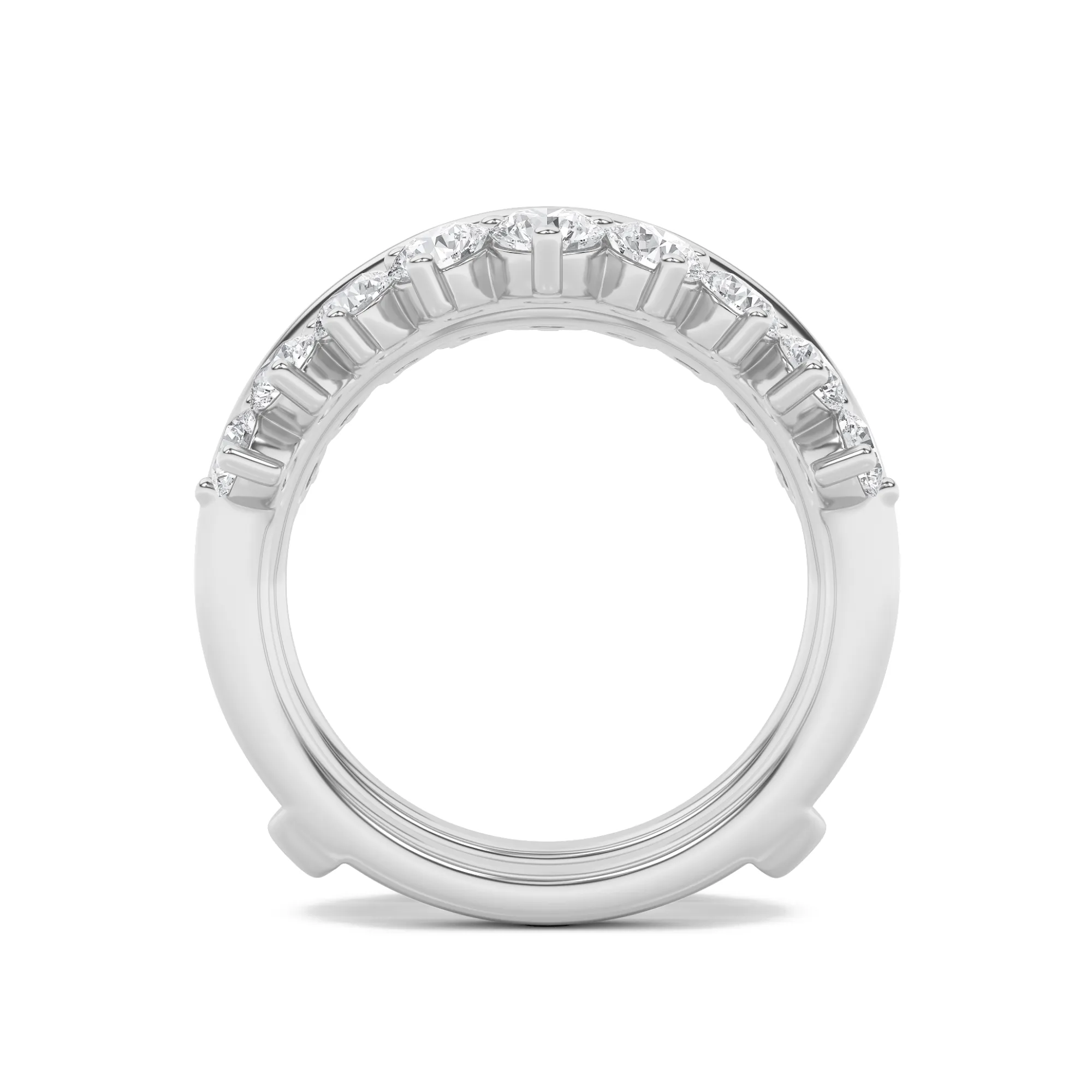 Sendero de Verano lab grown diamond ring, on-hand view