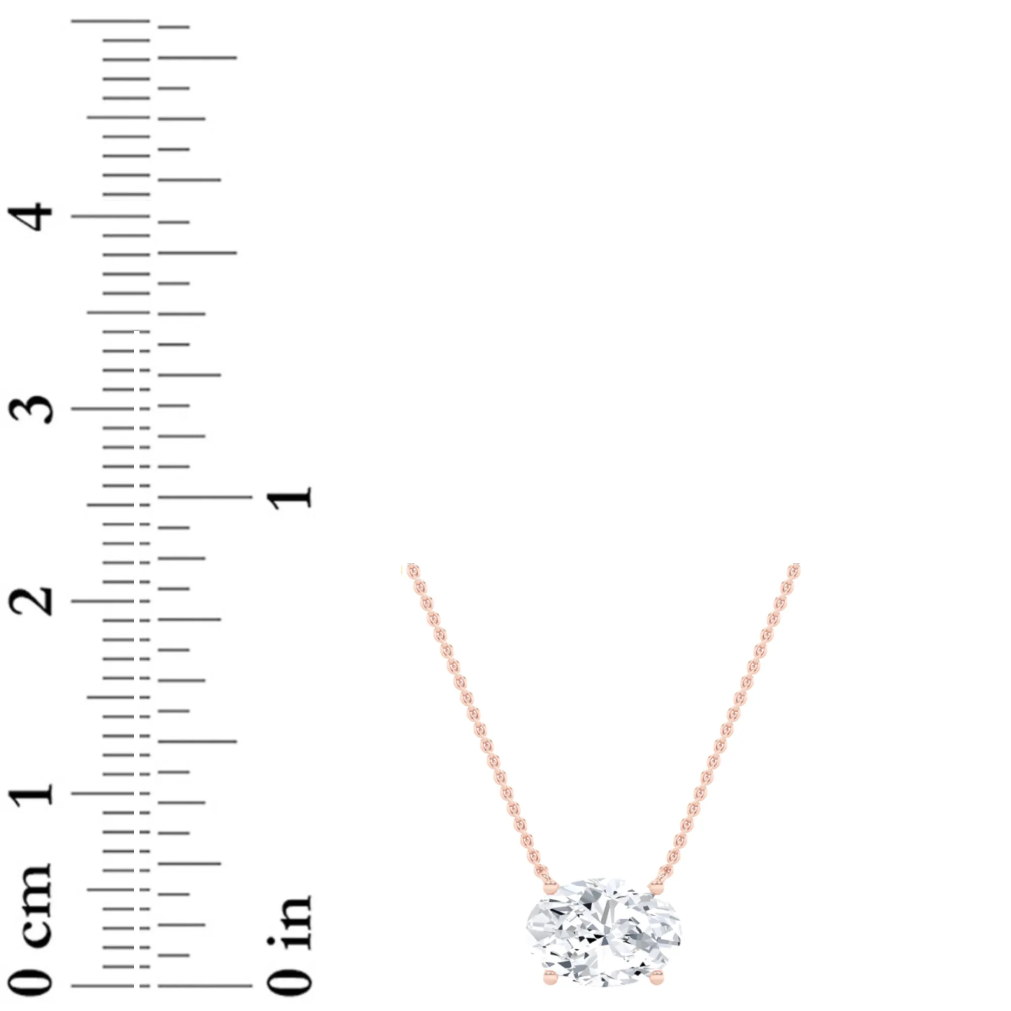 Paloma del Tiempo lab grown diamond necklace, detail of the oval diamond