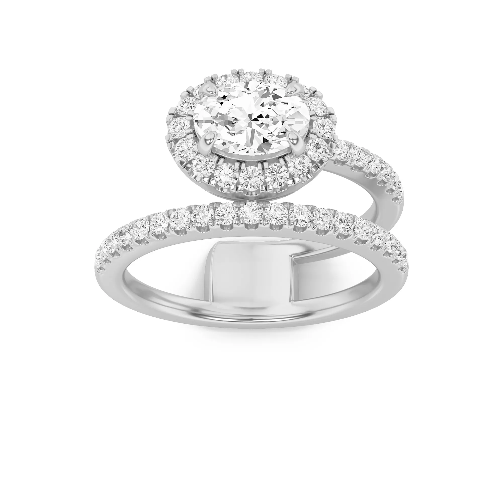 Bruma de Miel, 1 ct tw oval lab grown diamond ring in 14K gold (front view)