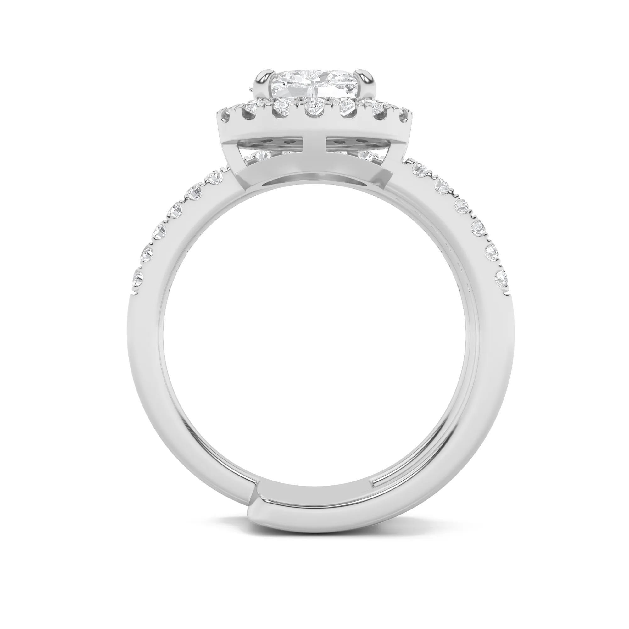 Bruma de Miel lab grown diamond ring, on-hand view