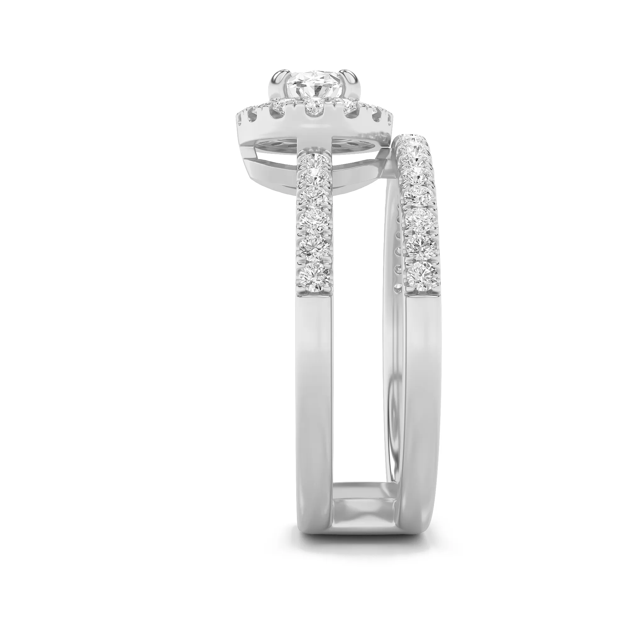 Bruma de Miel lab grown diamond ring, detail of the oval diamond