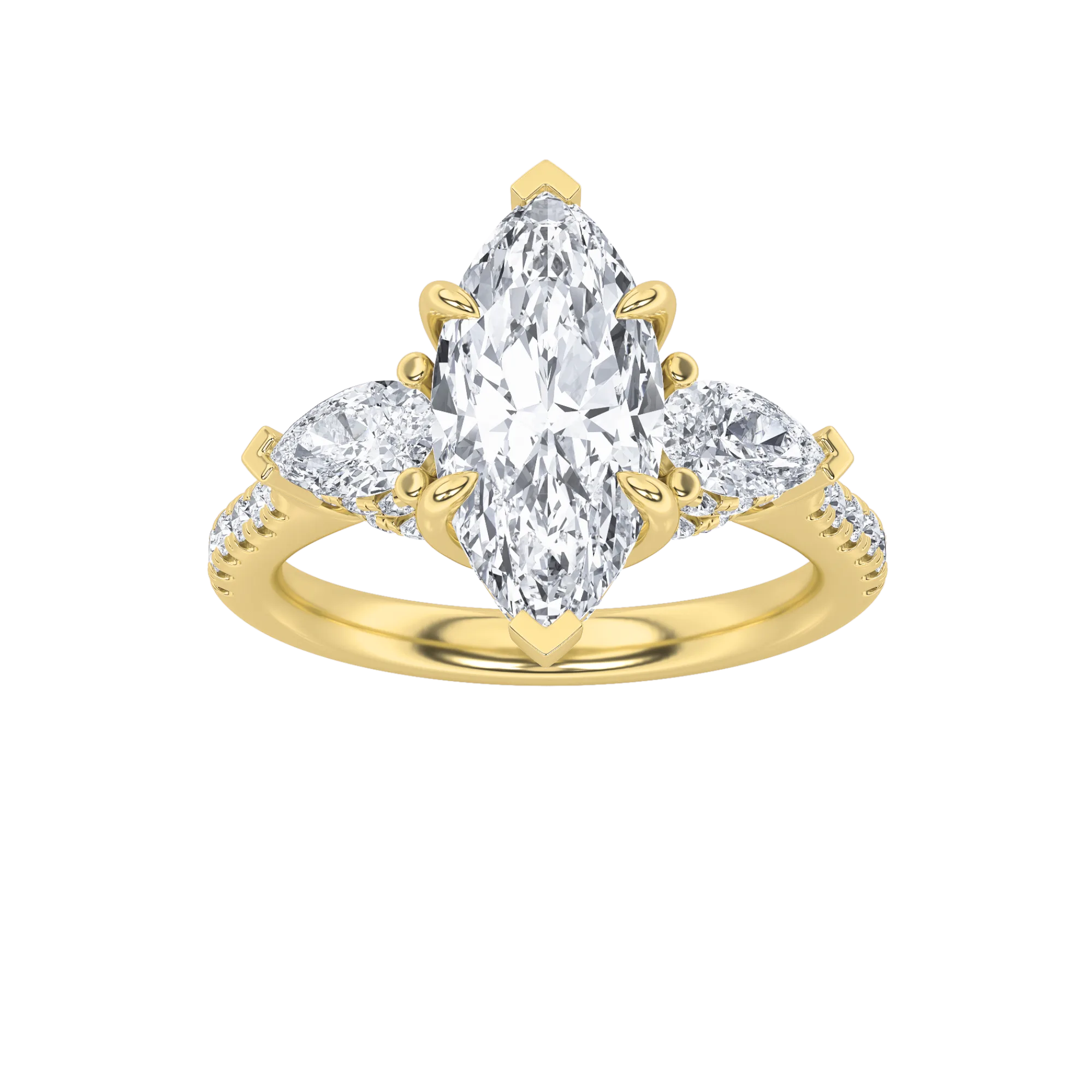Marea de Ceniza lab grown diamond ring, detail of the radiant diamond