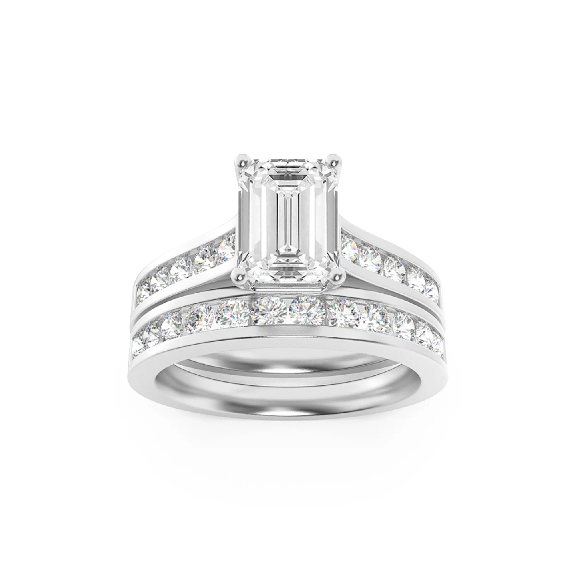 Quimera de Miel, 2 ct tw emerald lab grown diamond ring in 14K yellow gold (front view)