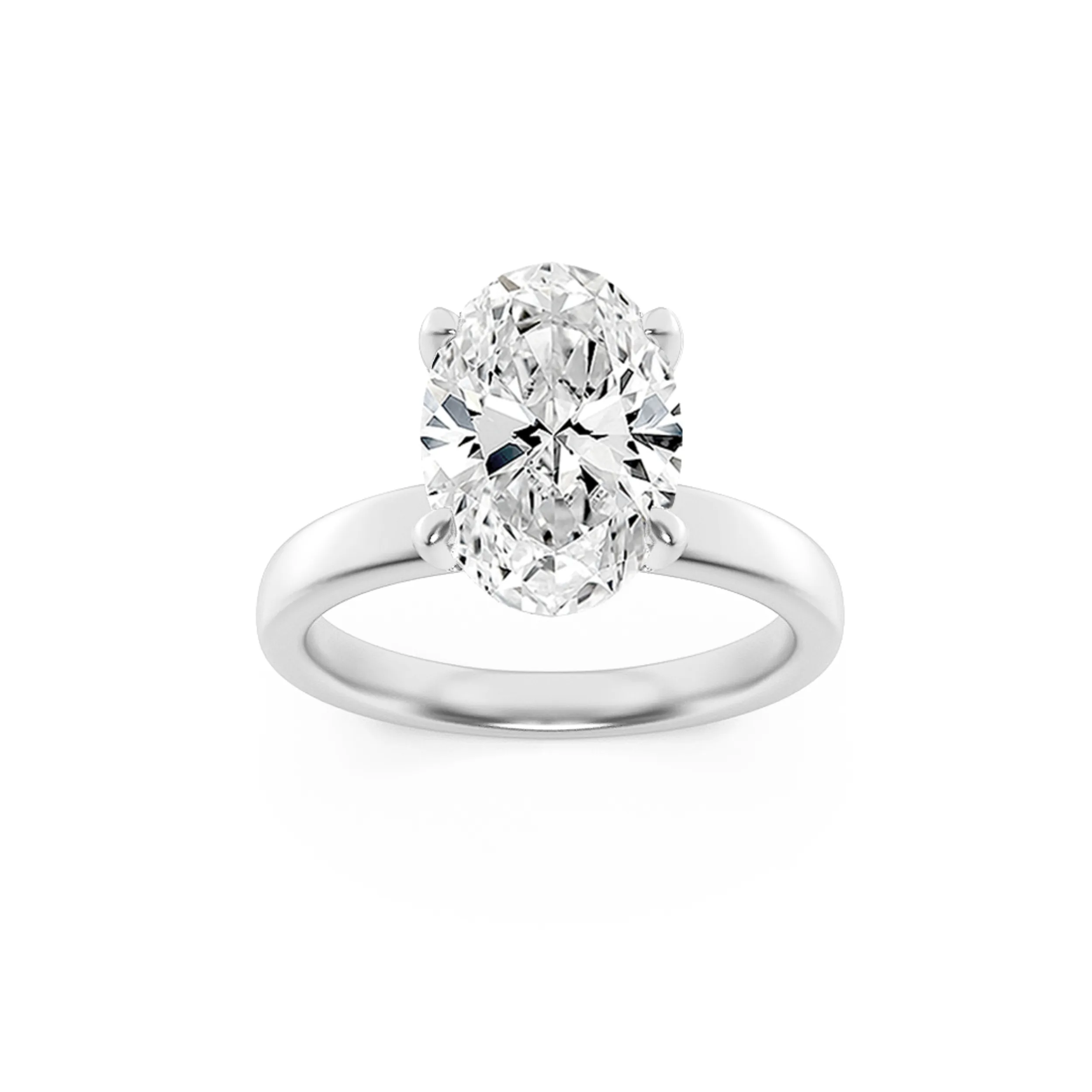 Noche del Fuego, 2 ct tw oval lab grown diamond ring in 14K rose gold (front view)