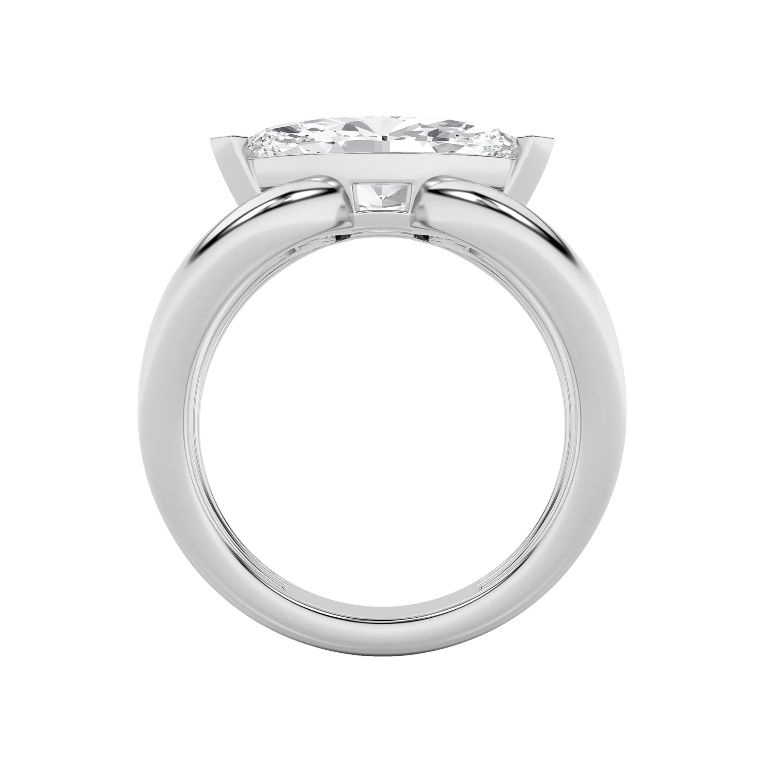 Latido de Rocío lab grown diamond ring, detail of the marquise diamond