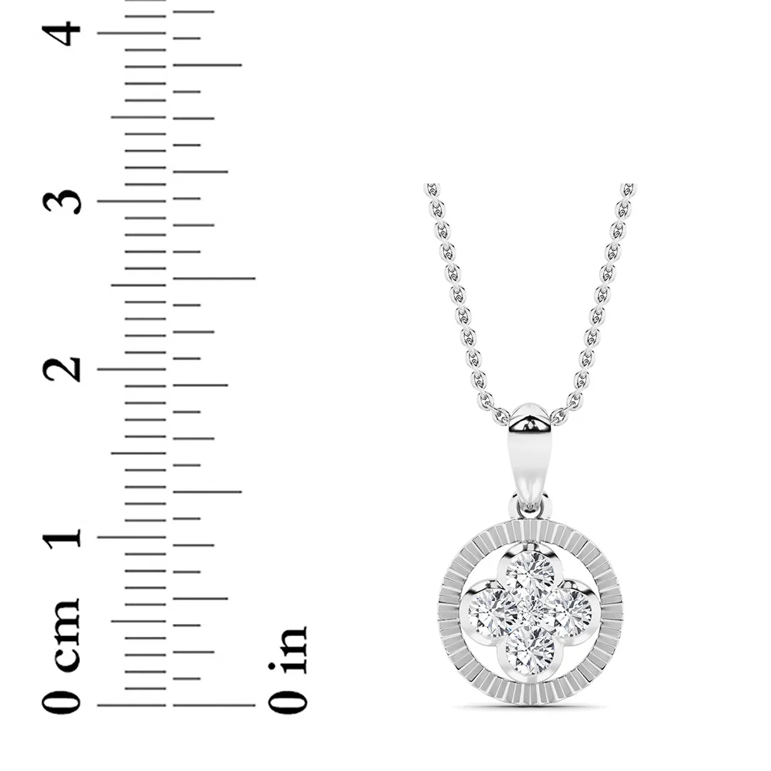 Orilla Templada lab grown diamond necklace, detail of the round diamond